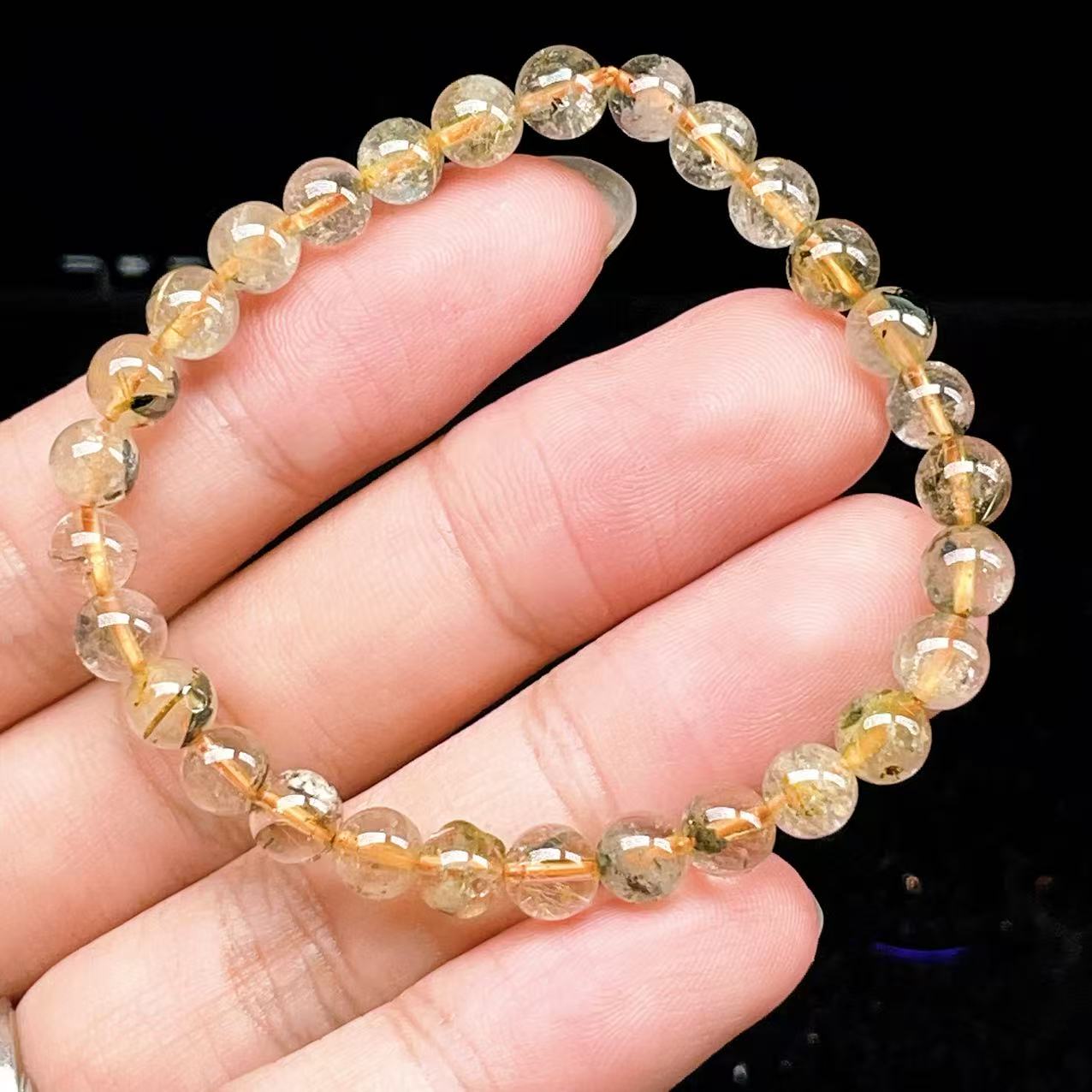 Yahoo! Yahoo!ショッピング(ヤフー ショッピング)PROME 天然石【一点物】ゴールデンルチルクォーツ・太陽放射ルチル・スタールチル・タイチンルチル・ブラジル産・ブレスレット v60806