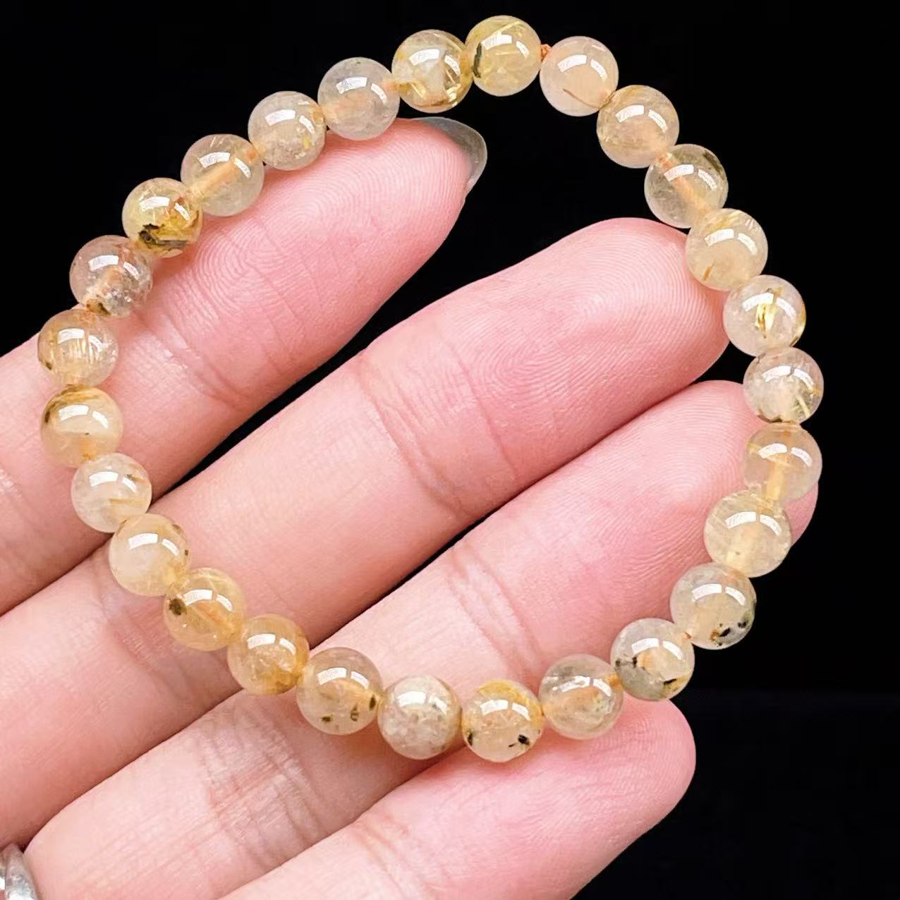 Yahoo! Yahoo!ショッピング(ヤフー ショッピング)PROME 天然石【一点物】ゴールデンルチルクォーツ・太陽放射ルチル・スタールチル・タイチンルチル・ブラジル産・ブレスレット v60888