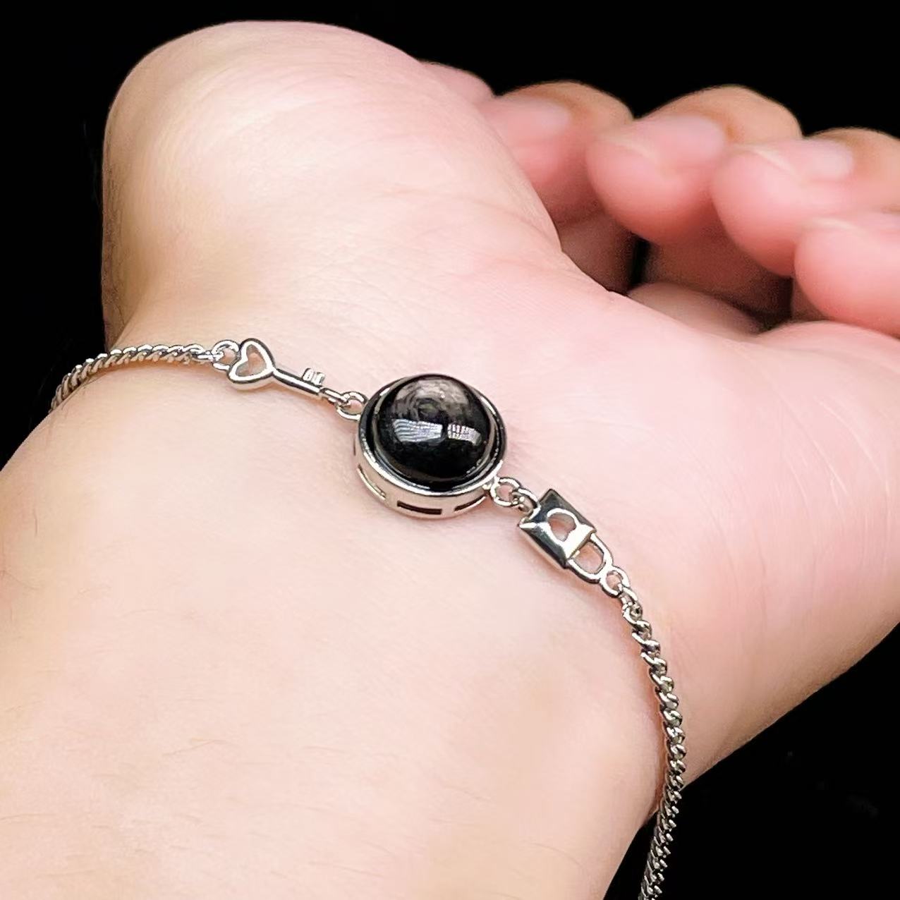 Yahoo! Yahoo!ショッピング(ヤフー ショッピング)PROME 天然石【一点物】特別仕様品・ハイパーシーン・白銅・フリーサイズ・「ブレスレット兼アンクレット 2WAYデザイン」v61286