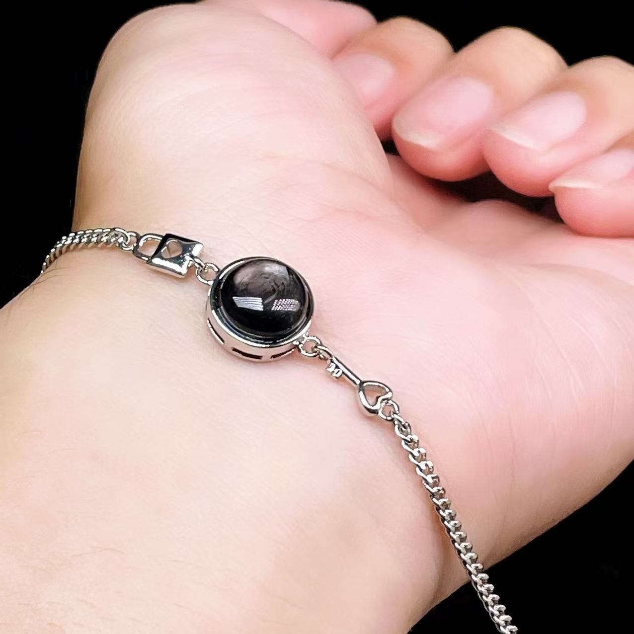 Yahoo! Yahoo!ショッピング(ヤフー ショッピング)PROME 天然石【一点物】特別仕様品・ハイパーシーン・白銅・フリーサイズ・「ブレスレット兼アンクレット 2WAYデザイン」v61287
