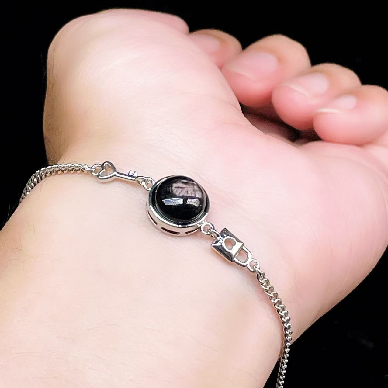 Yahoo! Yahoo!ショッピング(ヤフー ショッピング)PROME 天然石【一点物】特別仕様品・ハイパーシーン・白銅・フリーサイズ・「ブレスレット兼アンクレット 2WAYデザイン」v61288