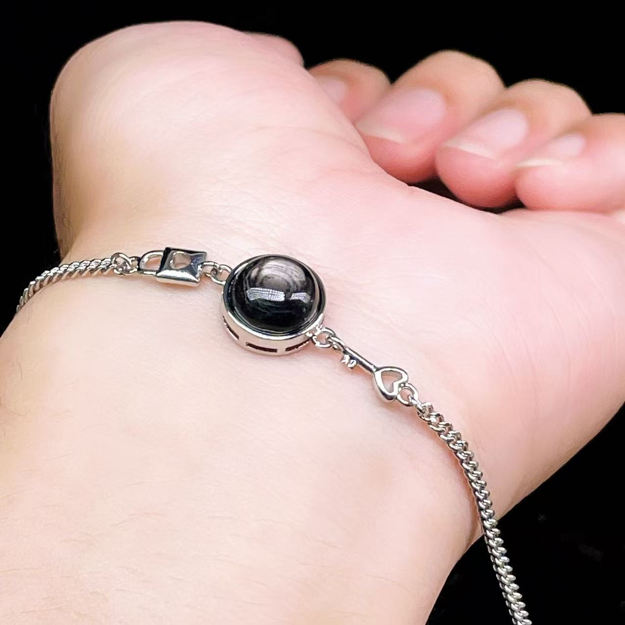 Yahoo! Yahoo!ショッピング(ヤフー ショッピング)PROME 天然石【一点物】特別仕様品・ハイパーシーン・白銅・フリーサイズ・「ブレスレット兼アンクレット 2WAYデザイン」v61289