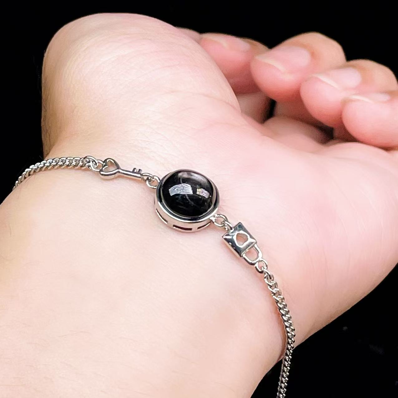 Yahoo! Yahoo!ショッピング(ヤフー ショッピング)PROME 天然石【一点物】特別仕様品・ハイパーシーン・白銅・フリーサイズ・「ブレスレット兼アンクレット 2WAYデザイン」v61290