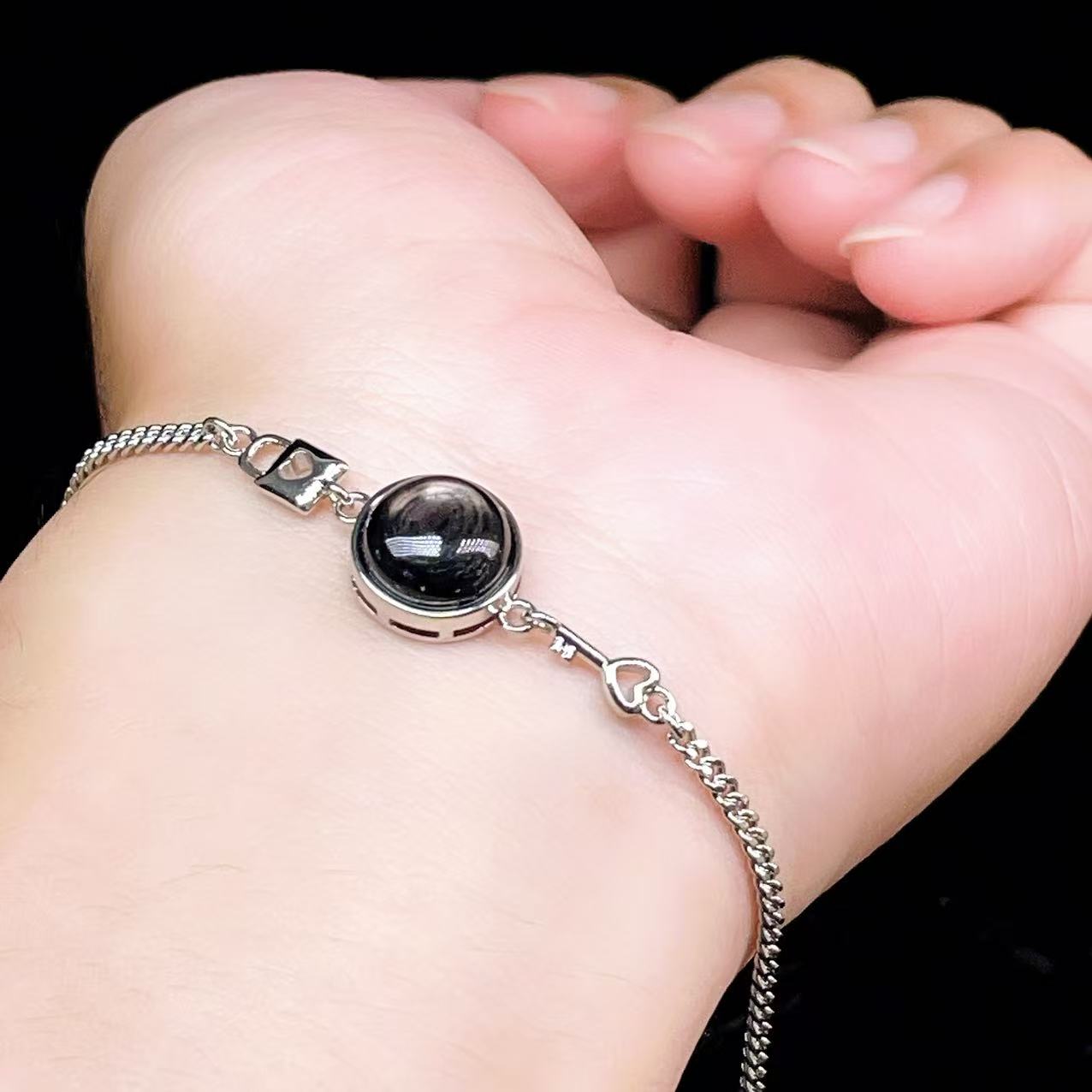 Yahoo! Yahoo!ショッピング(ヤフー ショッピング)PROME 天然石【一点物】特別仕様品・ハイパーシーン・白銅・フリーサイズ・「ブレスレット兼アンクレット 2WAYデザイン」v61292
