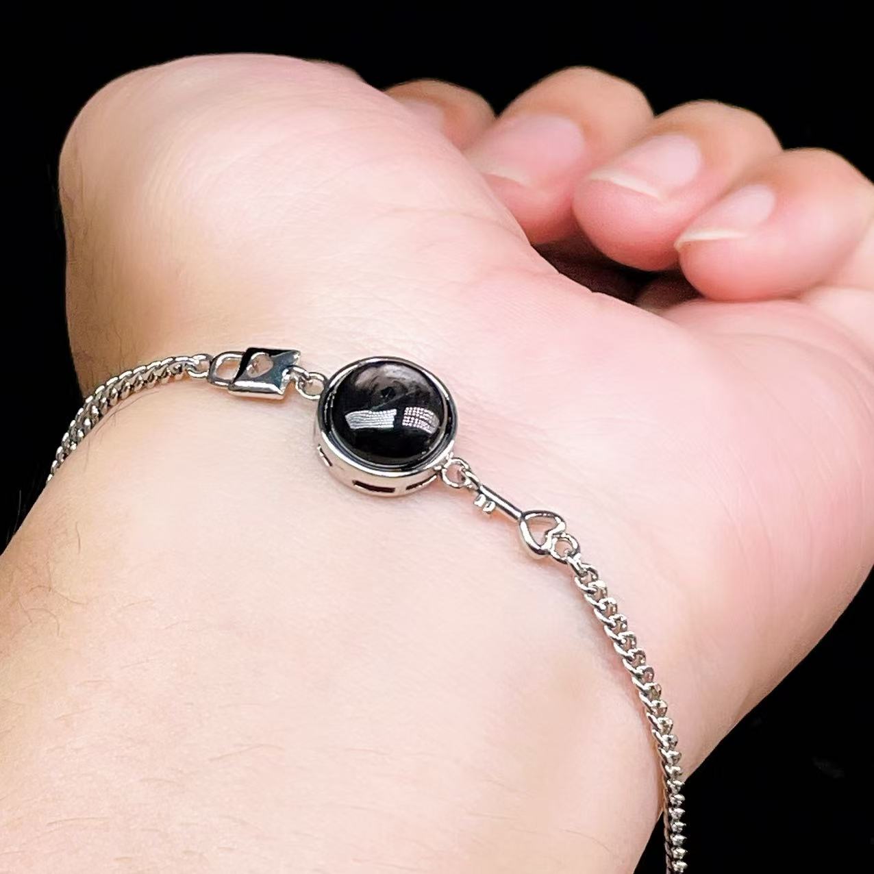 Yahoo! Yahoo!ショッピング(ヤフー ショッピング)PROME 天然石【一点物】特別仕様品・ハイパーシーン・白銅・フリーサイズ・「ブレスレット兼アンクレット 2WAYデザイン」v61293