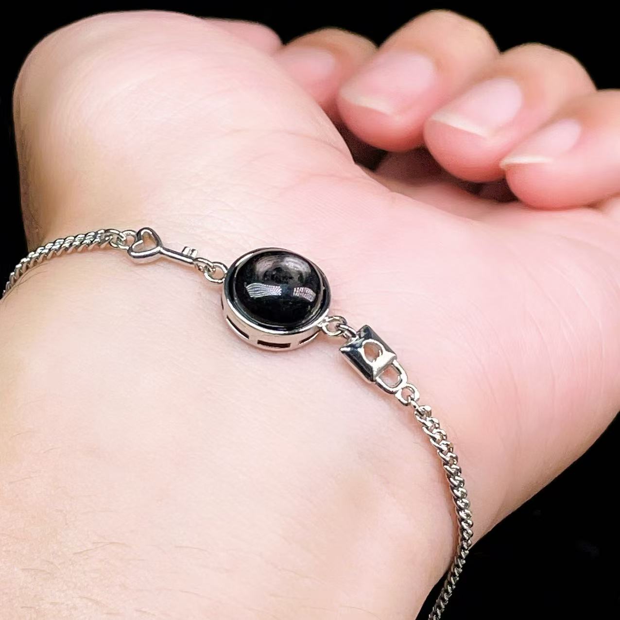 Yahoo! Yahoo!ショッピング(ヤフー ショッピング)PROME 天然石【一点物】特別仕様品・ハイパーシーン・白銅・フリーサイズ・「ブレスレット兼アンクレット 2WAYデザイン」v61294
