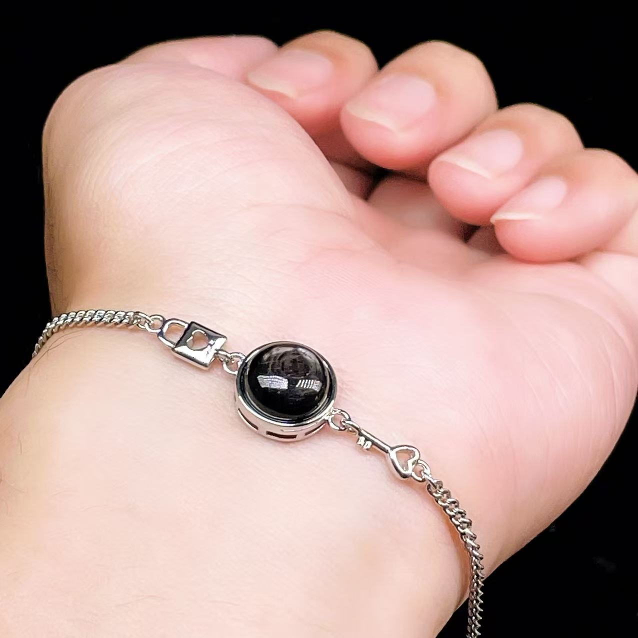 Yahoo! Yahoo!ショッピング(ヤフー ショッピング)PROME 天然石【一点物】特別仕様品・ハイパーシーン・白銅・フリーサイズ・「ブレスレット兼アンクレット 2WAYデザイン」v61296