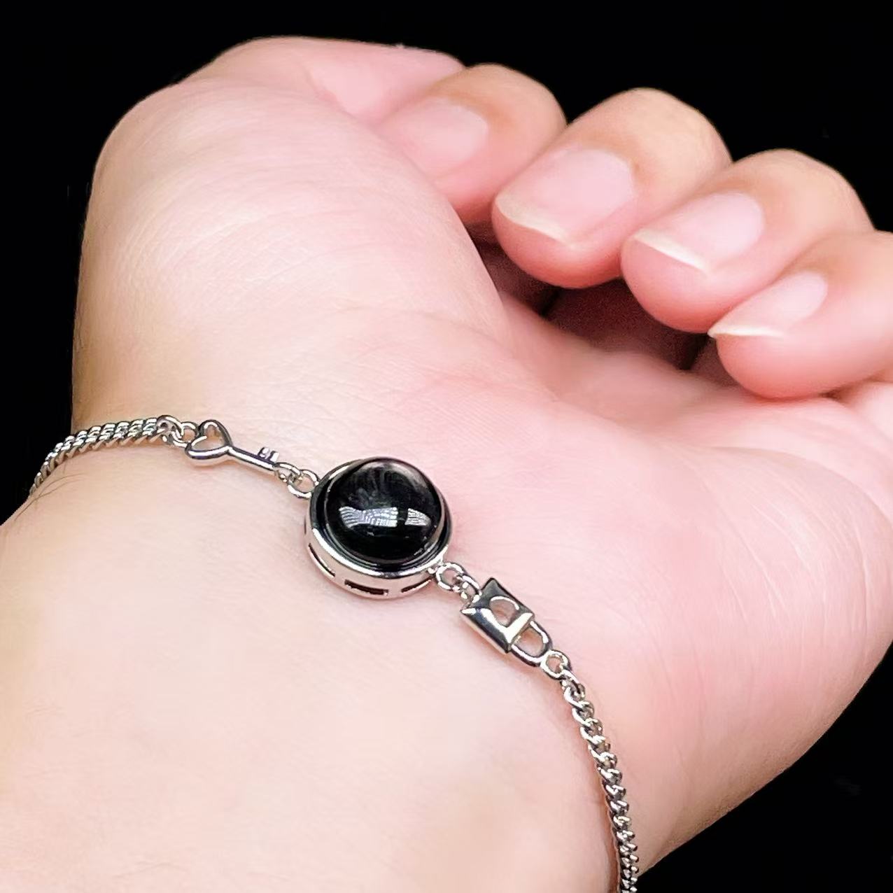 Yahoo! Yahoo!ショッピング(ヤフー ショッピング)PROME 天然石【一点物】特別仕様品・ハイパーシーン・白銅・フリーサイズ・「ブレスレット兼アンクレット 2WAYデザイン」v61299