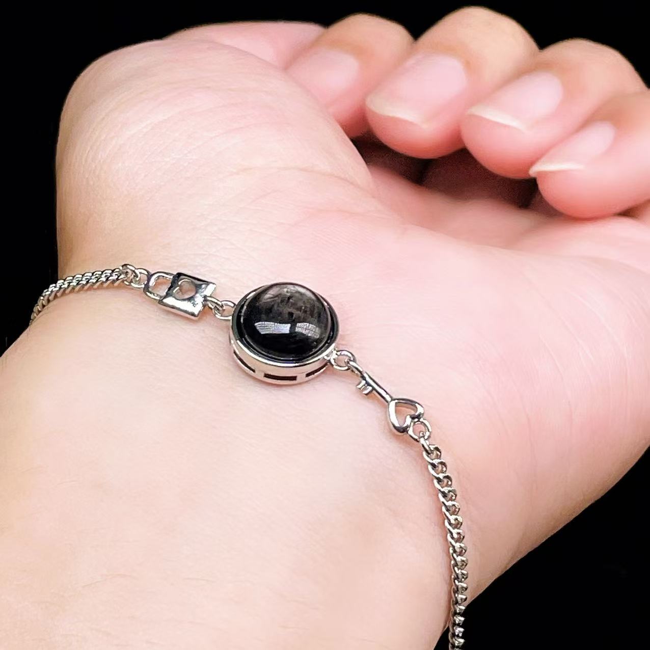 Yahoo! Yahoo!ショッピング(ヤフー ショッピング)PROME 天然石【一点物】特別仕様品・ハイパーシーン・白銅・フリーサイズ・「ブレスレット兼アンクレット 2WAYデザイン」v61304