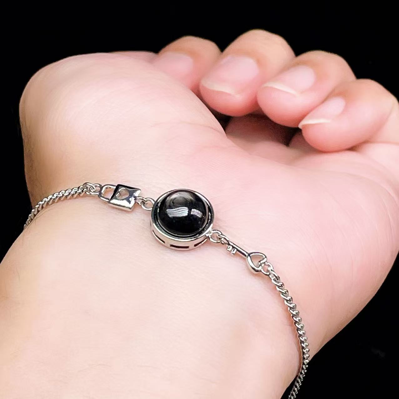 Yahoo! Yahoo!ショッピング(ヤフー ショッピング)PROME 天然石【一点物】特別仕様品・ハイパーシーン・白銅・フリーサイズ・「ブレスレット兼アンクレット 2WAYデザイン」v61306