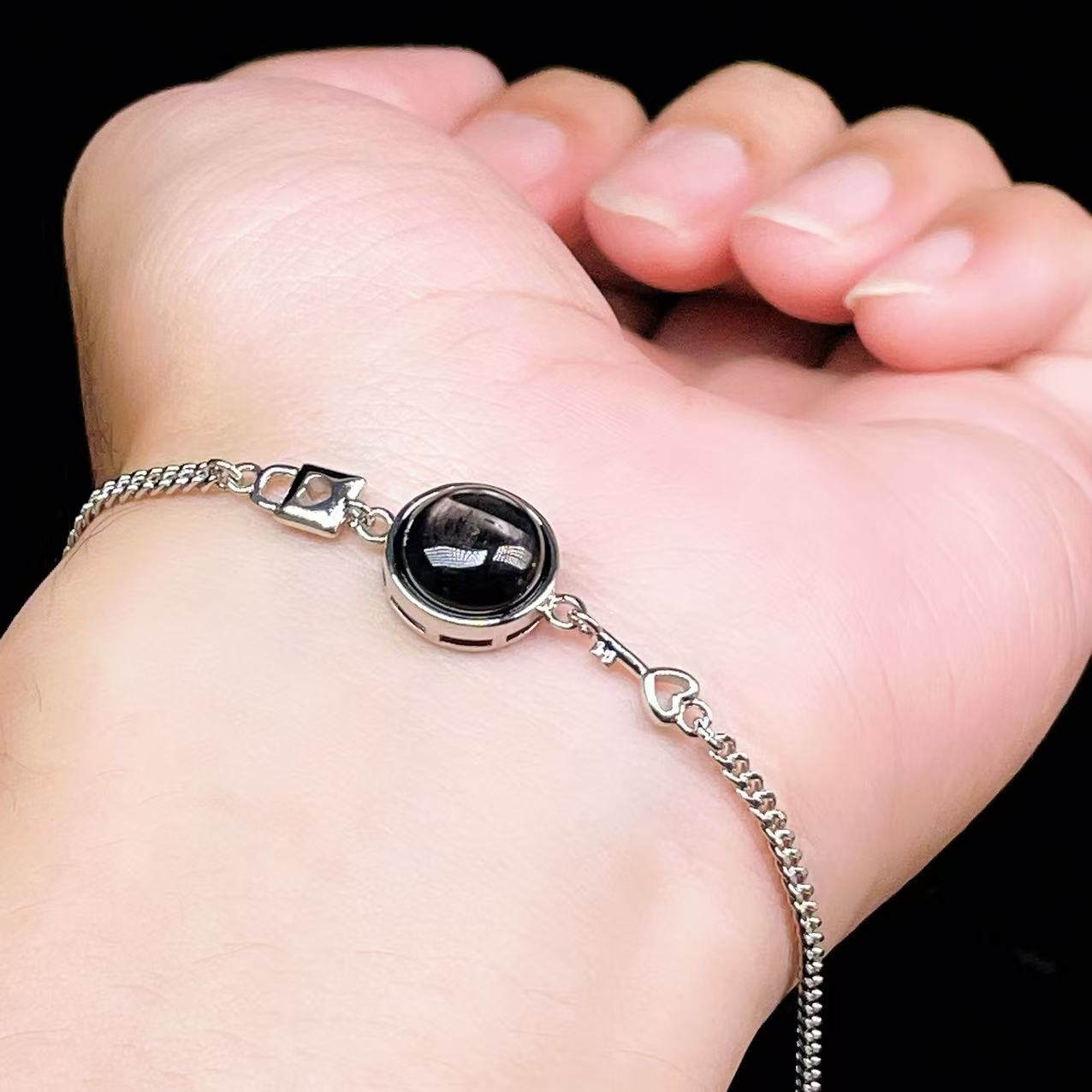 Yahoo! Yahoo!ショッピング(ヤフー ショッピング)PROME 天然石【一点物】特別仕様品・ハイパーシーン・白銅・フリーサイズ・「ブレスレット兼アンクレット 2WAYデザイン」v61309