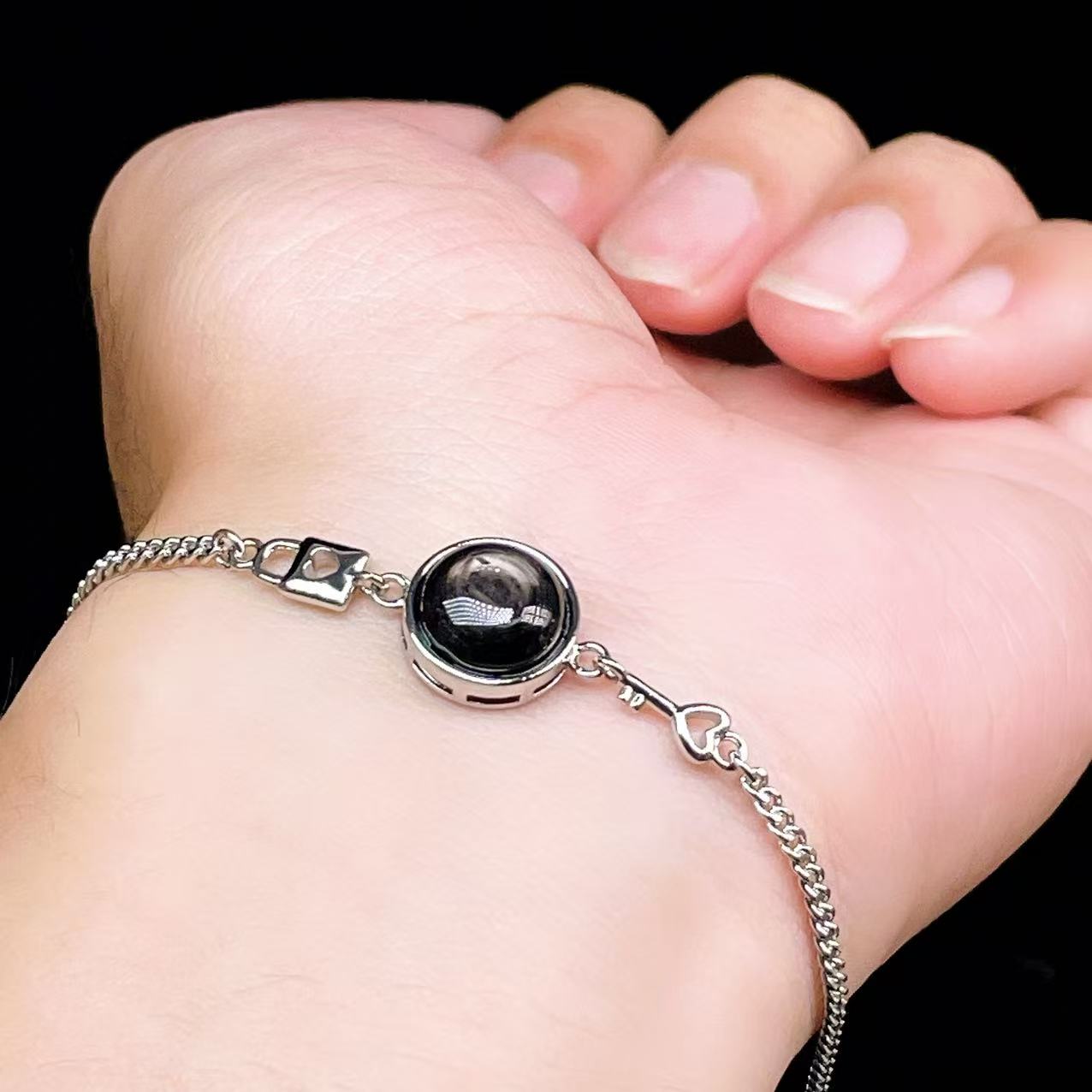 Yahoo! Yahoo!ショッピング(ヤフー ショッピング)PROME 天然石【一点物】特別仕様品・ハイパーシーン・白銅・フリーサイズ・「ブレスレット兼アンクレット 2WAYデザイン」v61310