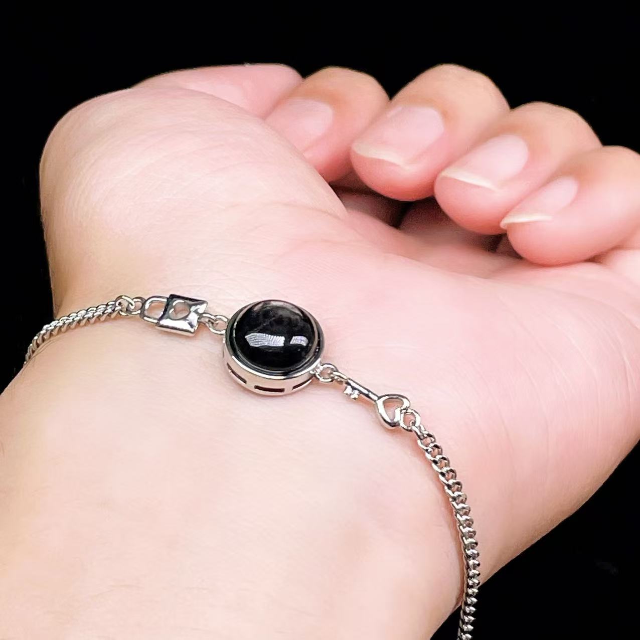 Yahoo! Yahoo!ショッピング(ヤフー ショッピング)PROME 天然石【一点物】特別仕様品・ハイパーシーン・白銅・フリーサイズ・「ブレスレット兼アンクレット 2WAYデザイン」v61311
