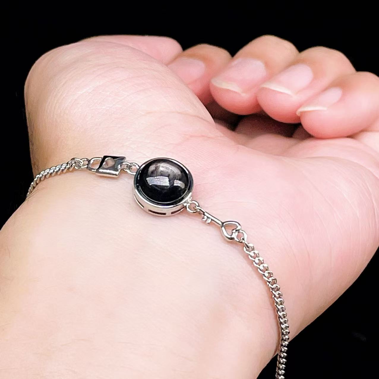 Yahoo! Yahoo!ショッピング(ヤフー ショッピング)PROME 天然石【一点物】特別仕様品・ハイパーシーン・白銅・フリーサイズ・「ブレスレット兼アンクレット 2WAYデザイン」v61312