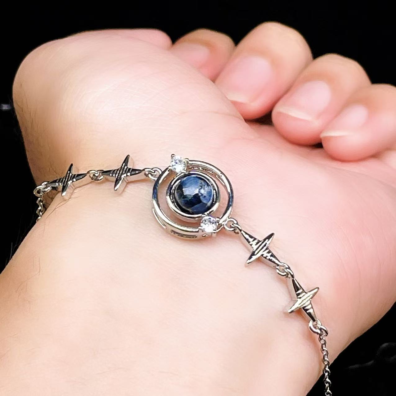Yahoo! Yahoo!ショッピング(ヤフー ショッピング)PROME 天然石【一点物】特別仕様品・ピータサイト・白銅・フリーサイズ・「ブレスレット兼アンクレット 2WAYデザイン」v61339