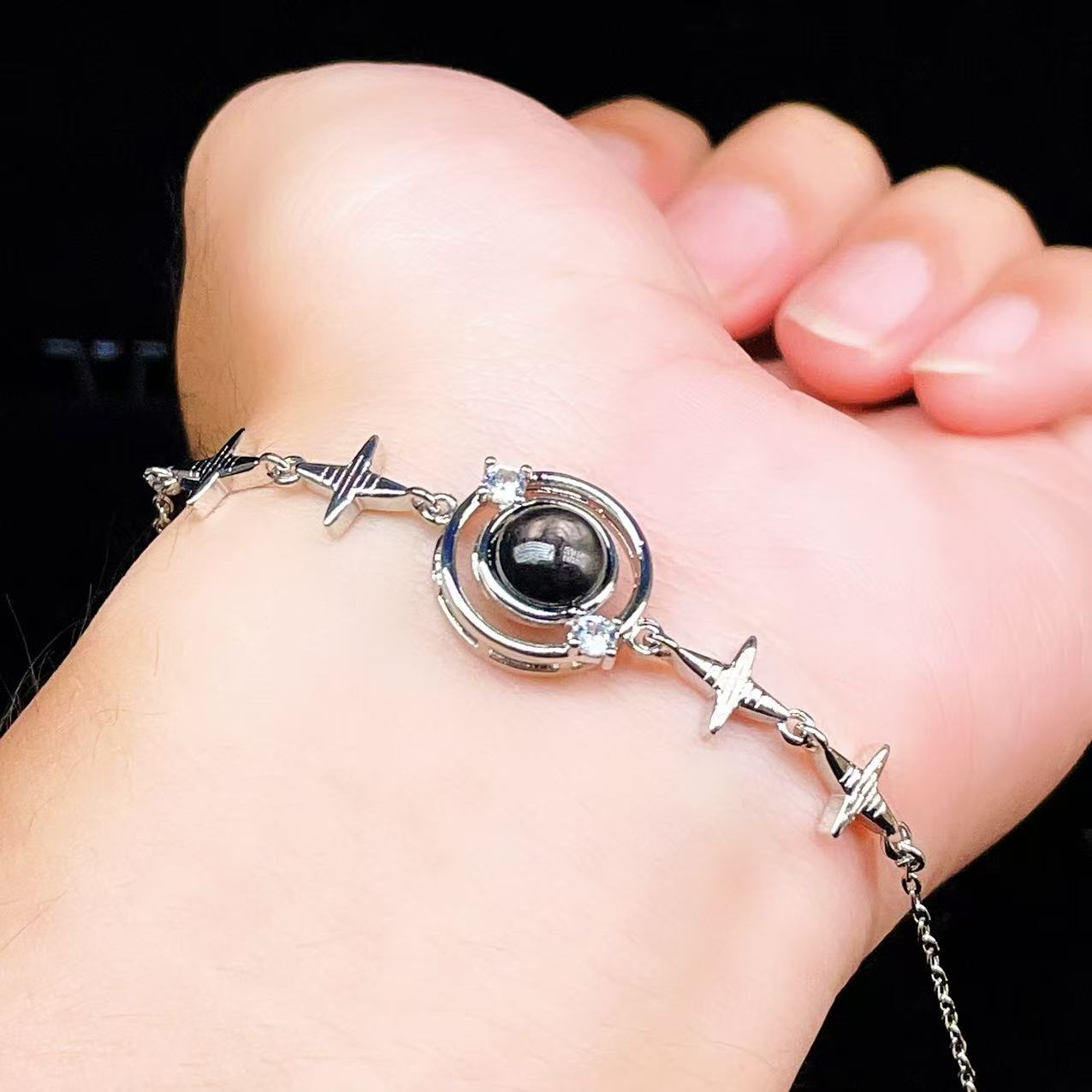 Yahoo! Yahoo!ショッピング(ヤフー ショッピング)PROME 天然石【一点物】特別仕様品・ハイパーシーン・白銅・フリーサイズ・「ブレスレット兼アンクレット 2WAYデザイン」v61380