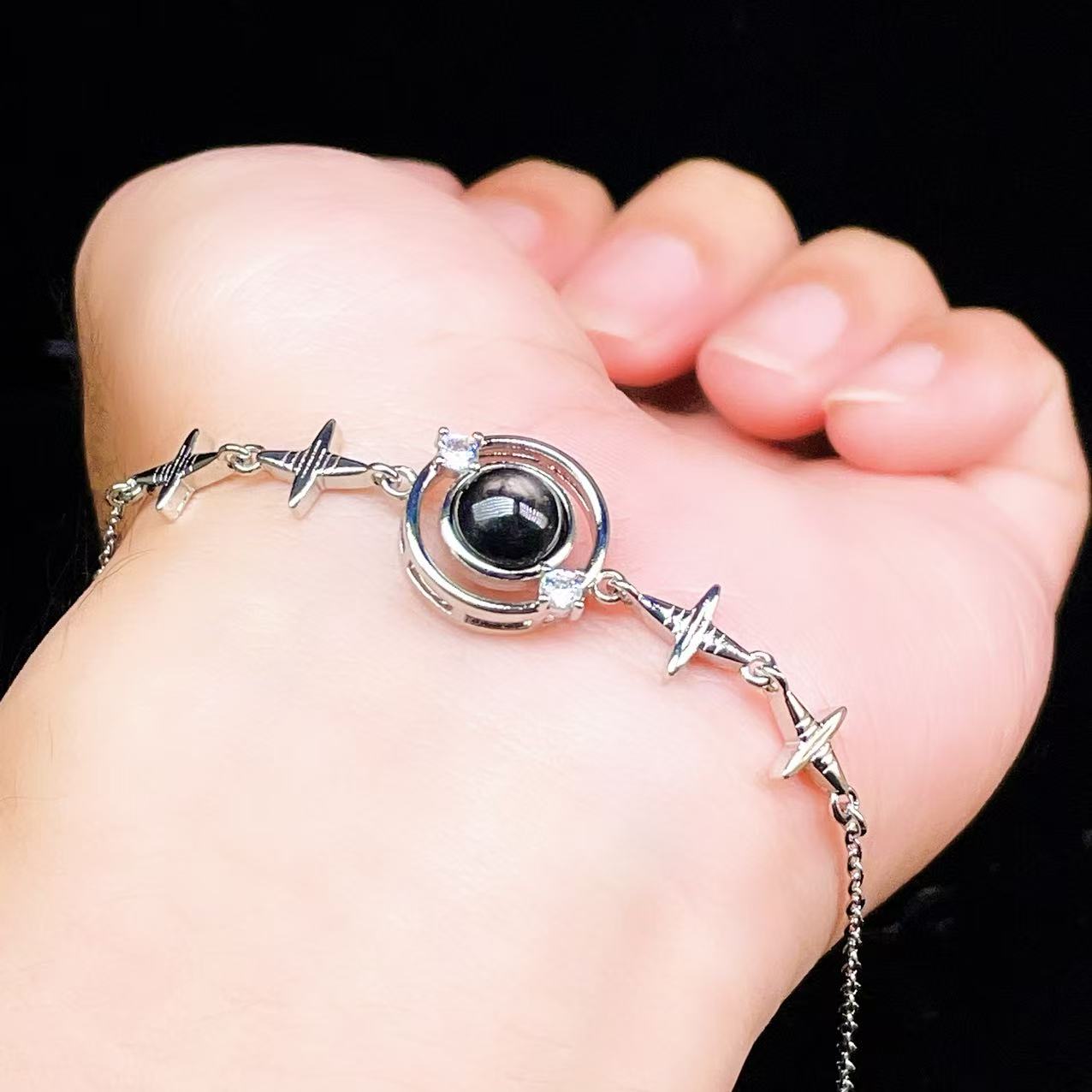 Yahoo! Yahoo!ショッピング(ヤフー ショッピング)PROME 天然石【一点物】特別仕様品・ハイパーシーン・白銅・フリーサイズ・「ブレスレット兼アンクレット 2WAYデザイン」v61382