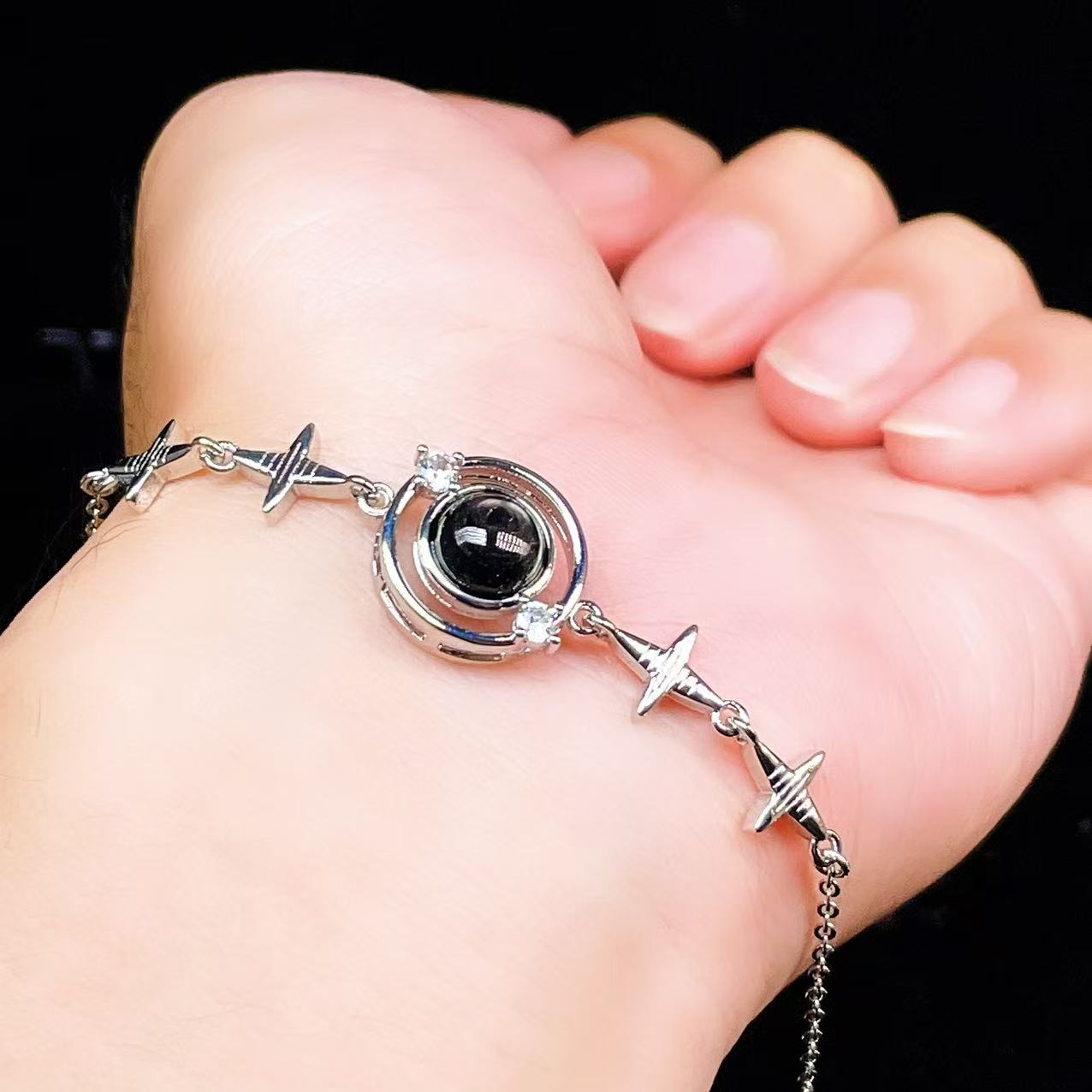 Yahoo! Yahoo!ショッピング(ヤフー ショッピング)PROME 天然石【一点物】特別仕様品・ハイパーシーン・白銅・フリーサイズ・「ブレスレット兼アンクレット 2WAYデザイン」v61383