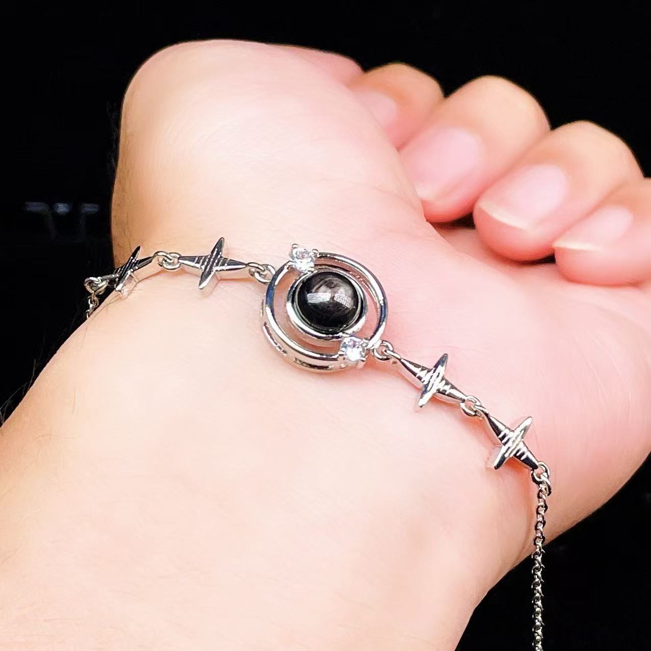 Yahoo! Yahoo!ショッピング(ヤフー ショッピング)PROME 天然石【一点物】特別仕様品・ハイパーシーン・白銅・フリーサイズ・「ブレスレット兼アンクレット 2WAYデザイン」v61384