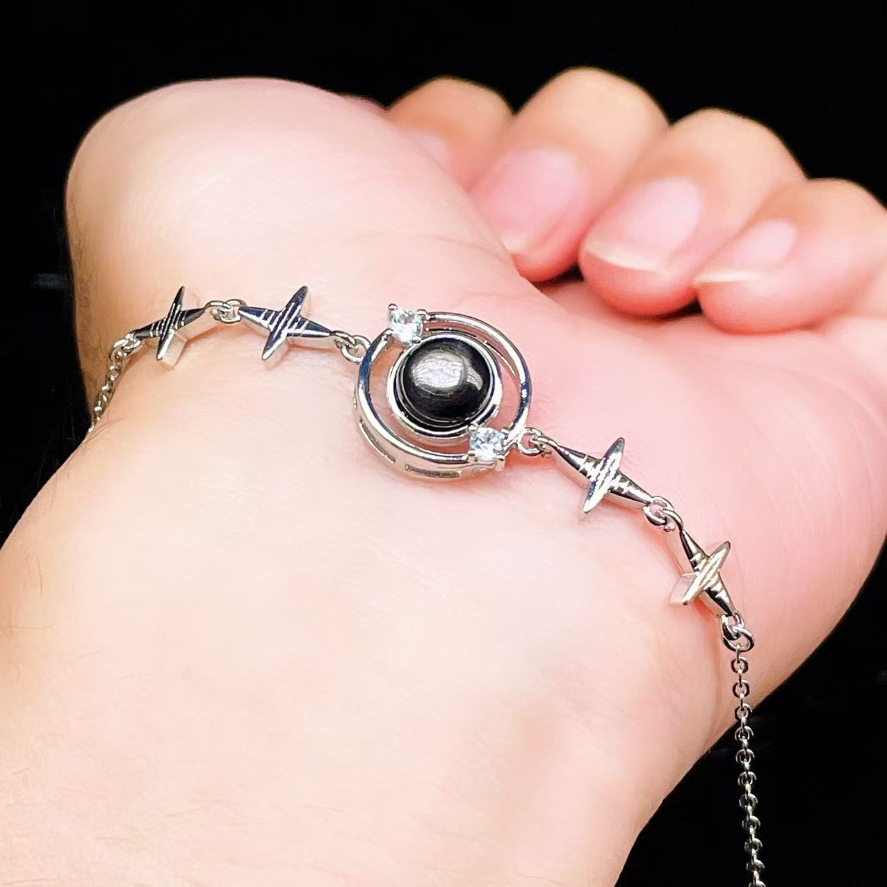 Yahoo! Yahoo!ショッピング(ヤフー ショッピング)PROME 天然石【一点物】特別仕様品・ハイパーシーン・白銅・フリーサイズ・「ブレスレット兼アンクレット 2WAYデザイン」v61386