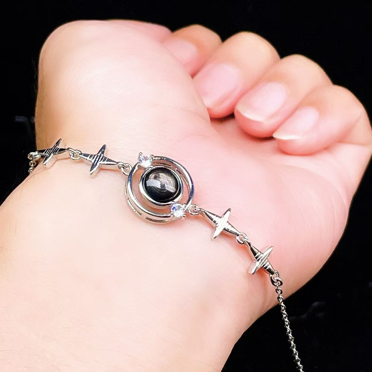 Yahoo! Yahoo!ショッピング(ヤフー ショッピング)PROME 天然石【一点物】特別仕様品・ハイパーシーン・白銅・フリーサイズ・「ブレスレット兼アンクレット 2WAYデザイン」v61389
