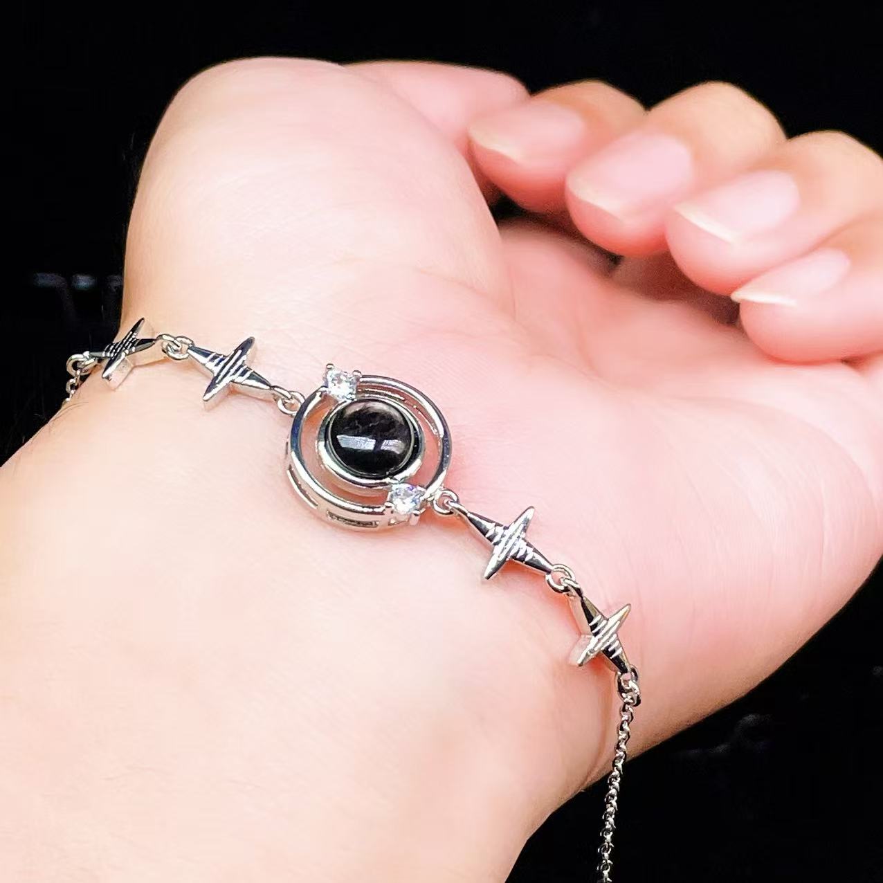 Yahoo! Yahoo!ショッピング(ヤフー ショッピング)PROME 天然石【一点物】特別仕様品・ハイパーシーン・白銅・フリーサイズ・「ブレスレット兼アンクレット 2WAYデザイン」v61390