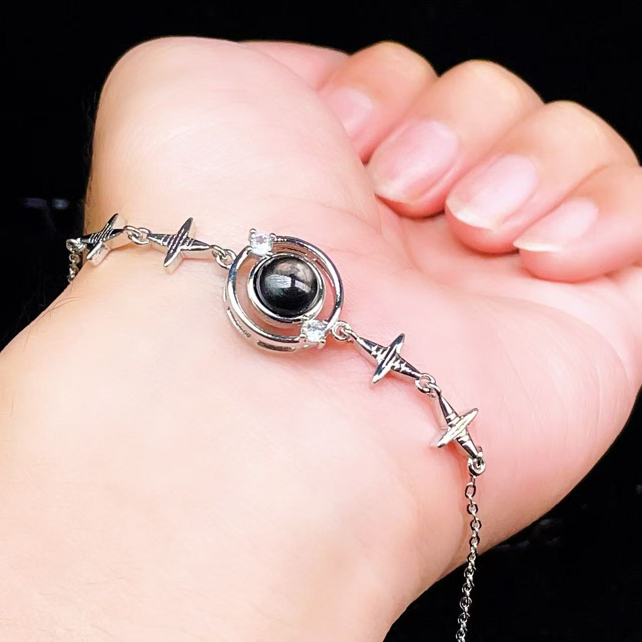 Yahoo! Yahoo!ショッピング(ヤフー ショッピング)PROME 天然石【一点物】特別仕様品・ハイパーシーン・白銅・フリーサイズ・「ブレスレット兼アンクレット 2WAYデザイン」v61391