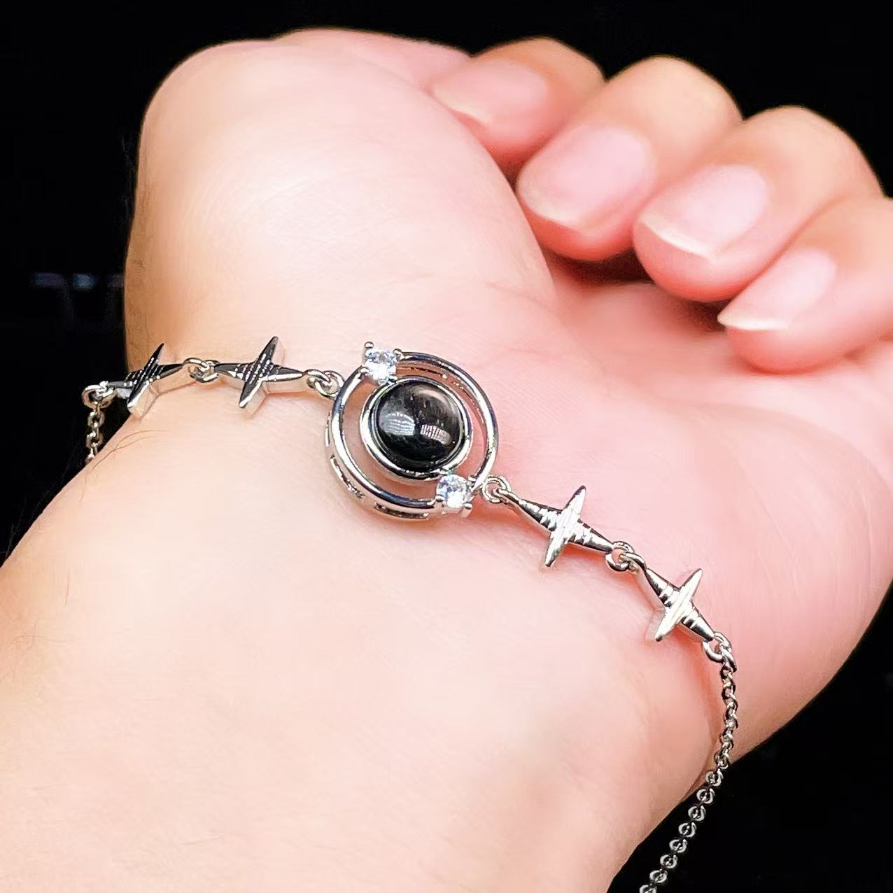 Yahoo! Yahoo!ショッピング(ヤフー ショッピング)PROME 天然石【一点物】特別仕様品・ハイパーシーン・白銅・フリーサイズ・「ブレスレット兼アンクレット 2WAYデザイン」v61393