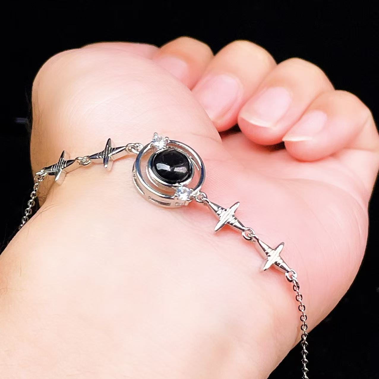 Yahoo! Yahoo!ショッピング(ヤフー ショッピング)PROME 天然石【一点物】特別仕様品・ハイパーシーン・白銅・フリーサイズ・「ブレスレット兼アンクレット 2WAYデザイン」v61394