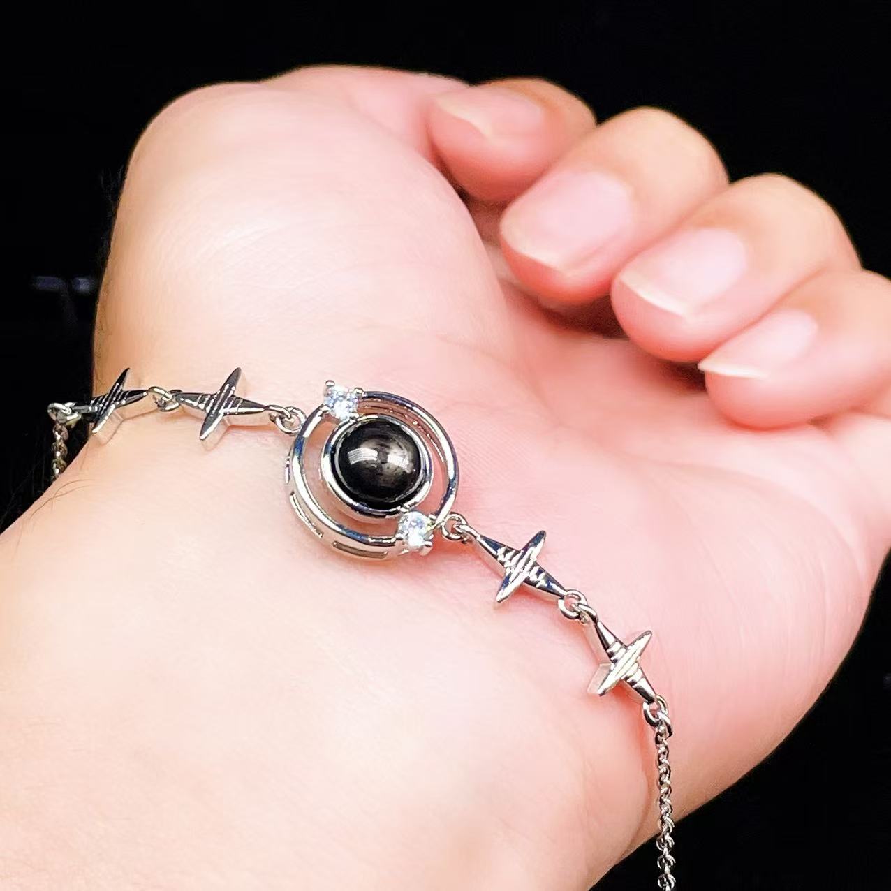 Yahoo! Yahoo!ショッピング(ヤフー ショッピング)PROME 天然石【一点物】特別仕様品・ハイパーシーン・白銅・フリーサイズ・「ブレスレット兼アンクレット 2WAYデザイン」v61396