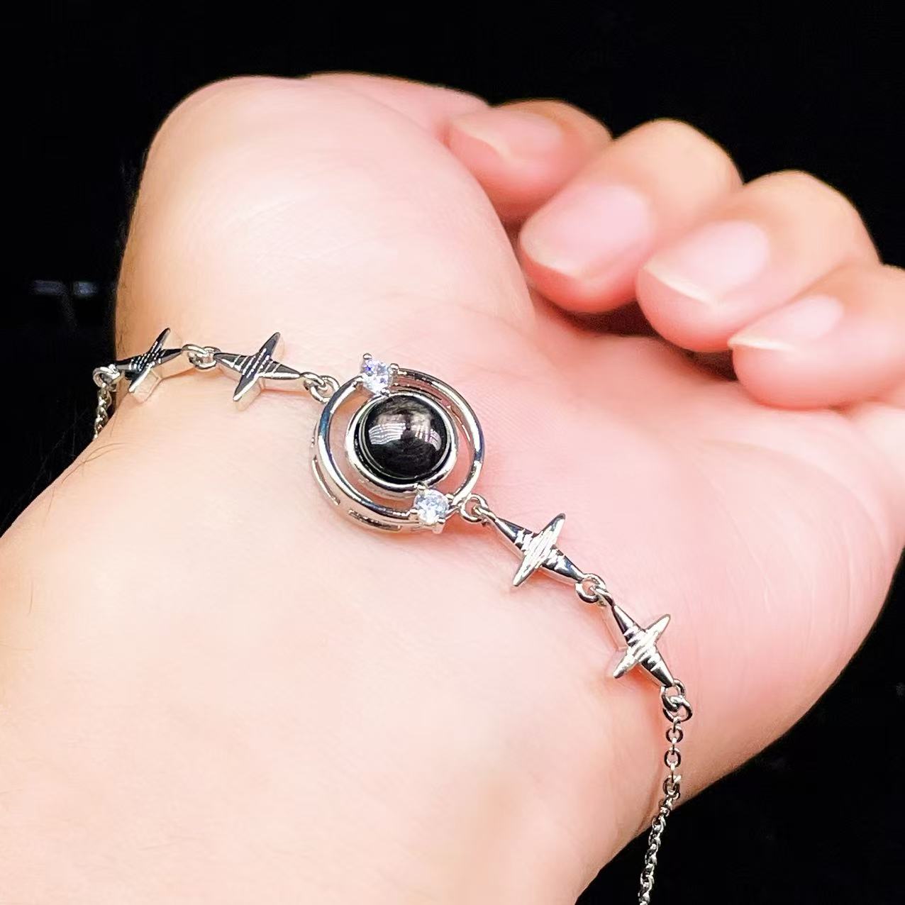 Yahoo! Yahoo!ショッピング(ヤフー ショッピング)PROME 天然石【一点物】特別仕様品・ハイパーシーン・白銅・フリーサイズ・「ブレスレット兼アンクレット 2WAYデザイン」v61397