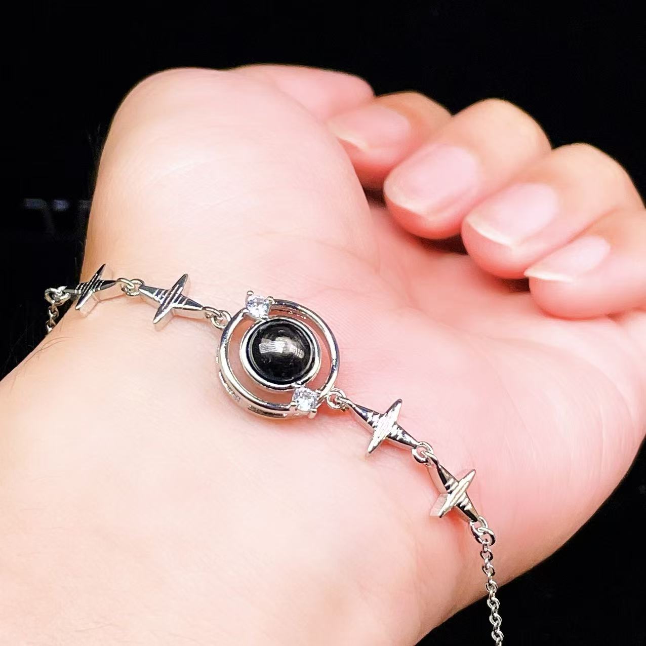 Yahoo! Yahoo!ショッピング(ヤフー ショッピング)PROME 天然石【一点物】特別仕様品・ハイパーシーン・白銅・フリーサイズ・「ブレスレット兼アンクレット 2WAYデザイン」v61398