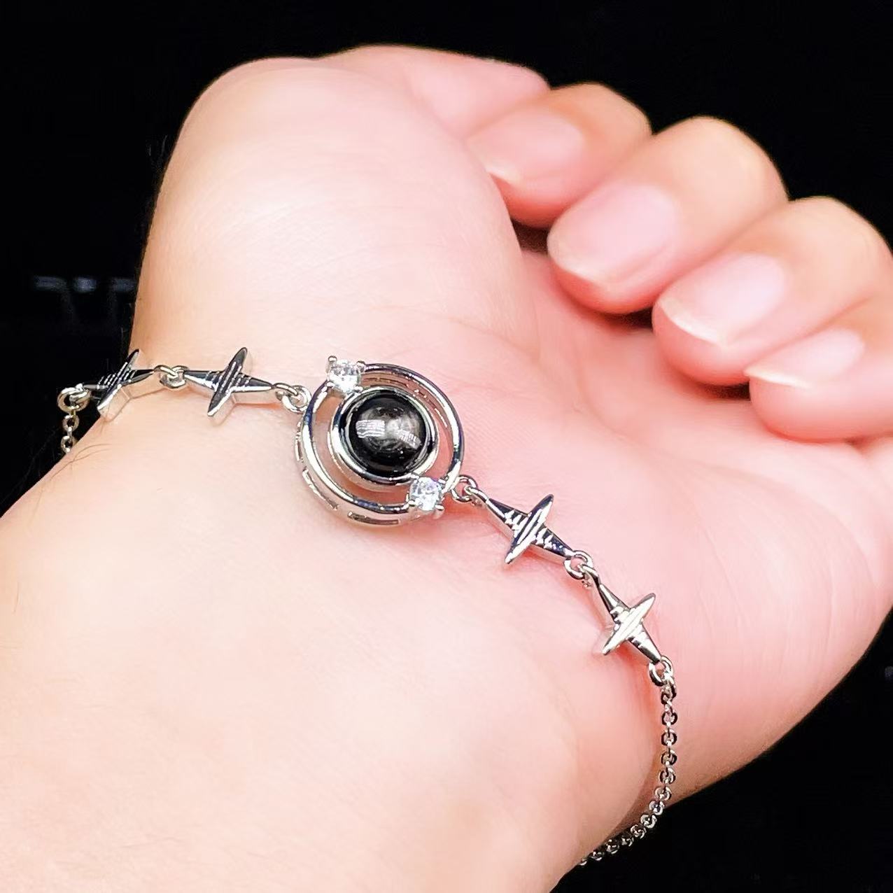 Yahoo! Yahoo!ショッピング(ヤフー ショッピング)PROME 天然石【一点物】特別仕様品・ハイパーシーン・白銅・フリーサイズ・「ブレスレット兼アンクレット 2WAYデザイン」v61399