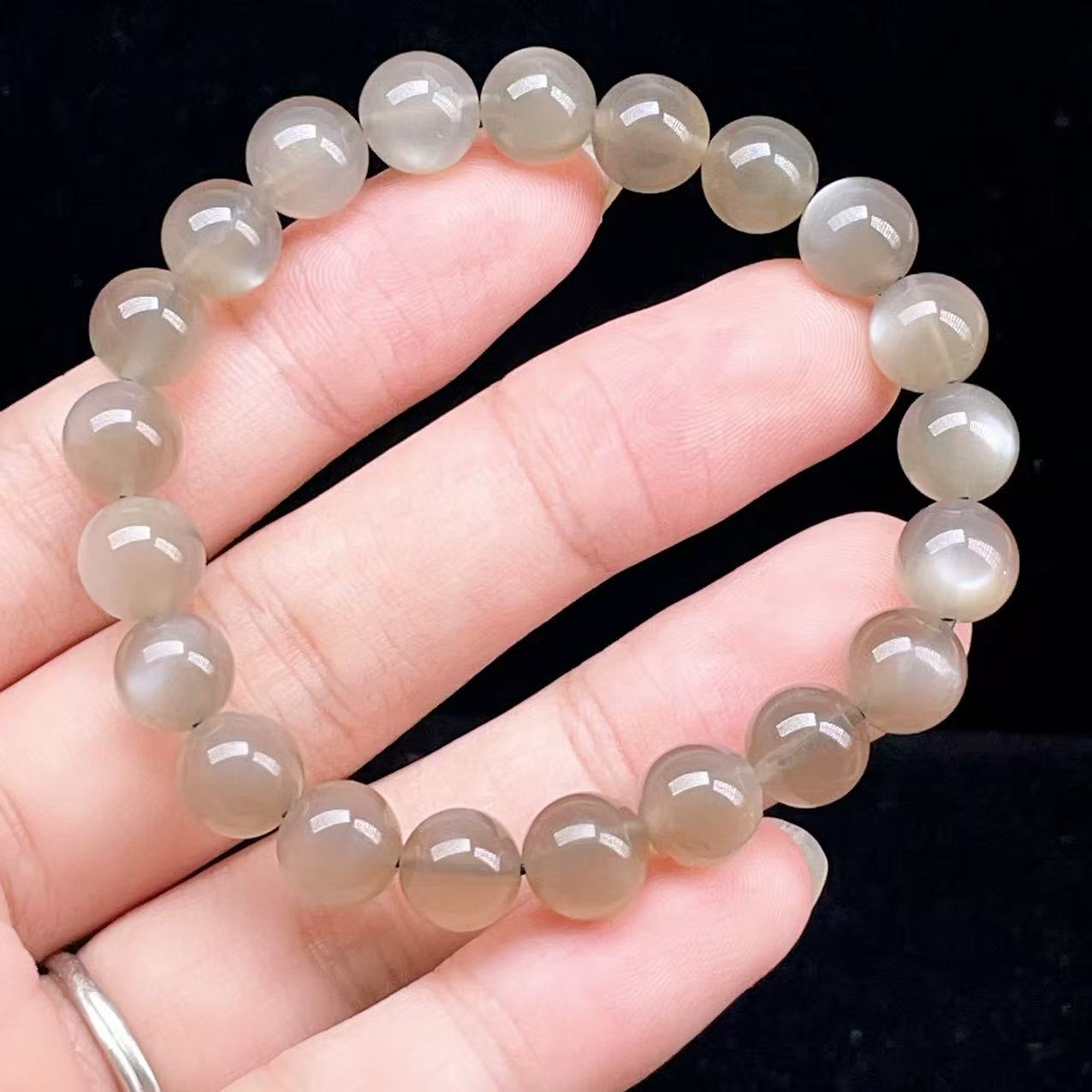 Yahoo! Yahoo!ショッピング(ヤフー ショッピング)PROME 天然石【一点物】高品質・ブラックムーンストーン・グレームーンストーン・タンザニア産・ブレスレット V62291