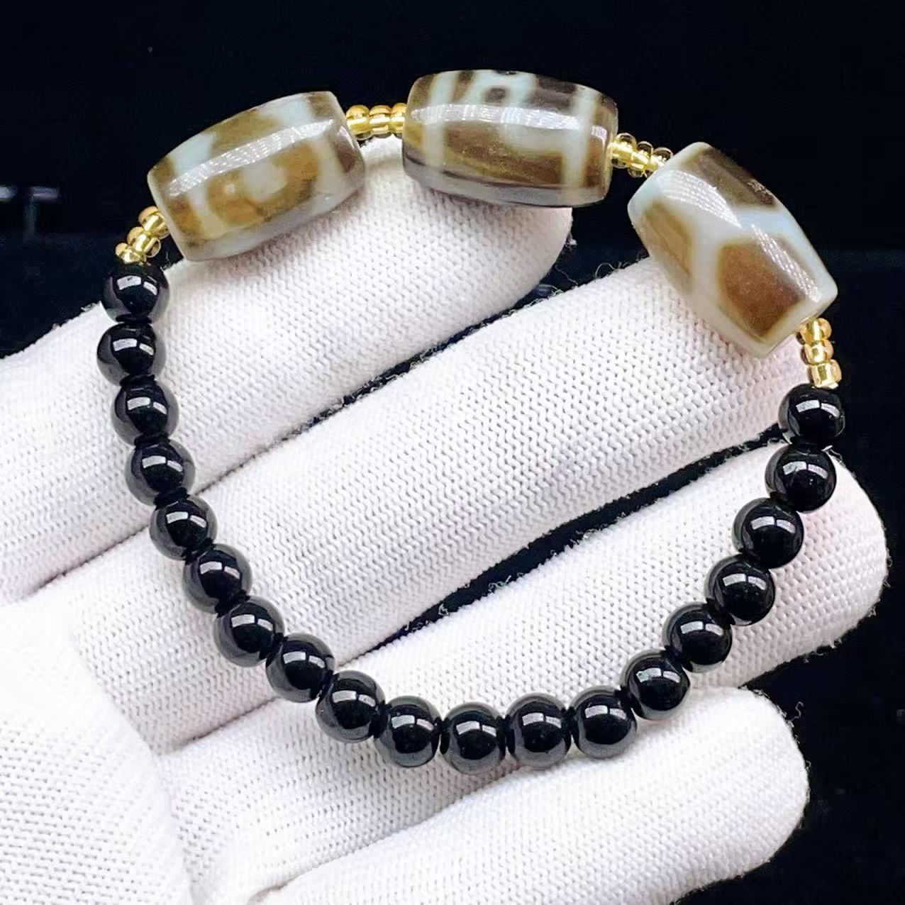 Yahoo! Yahoo!ショッピング(ヤフー ショッピング)PROME 天然石【一点物】特別仕様品・チベット天珠・瑪瑙天珠・ブレスレット V62934