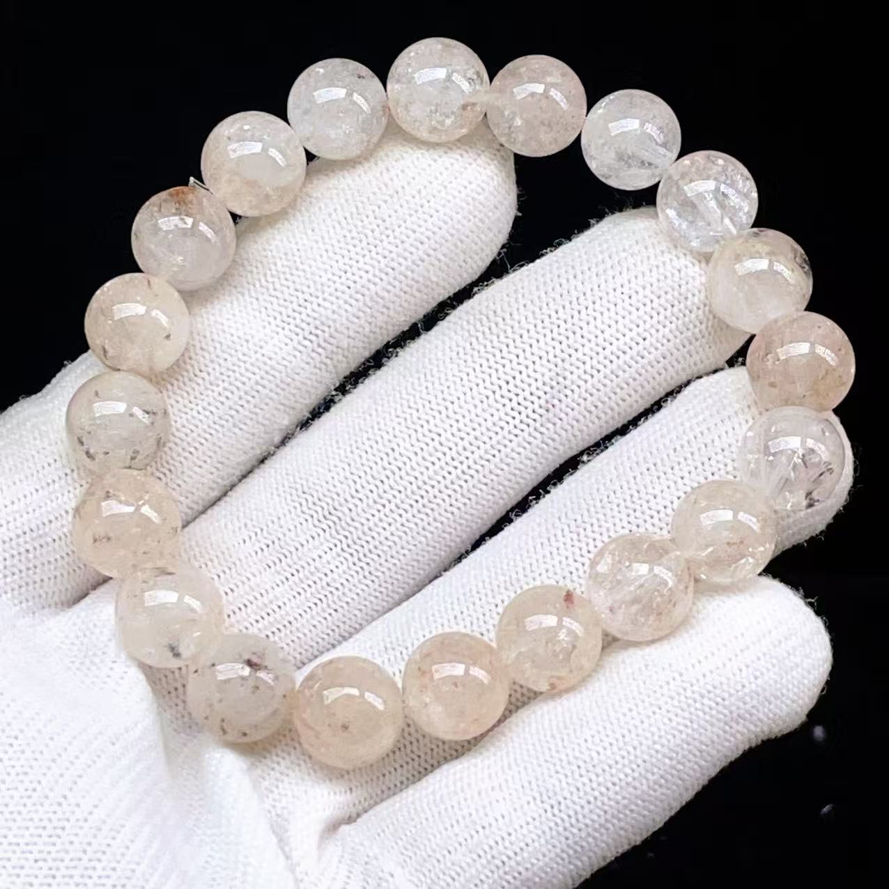 PROME 天然石【一点物】高品質・再入荷困難・アイスクリスタル・マニカラン水晶・蝕像水晶・マニカラン産・ブレスレット ・V63422