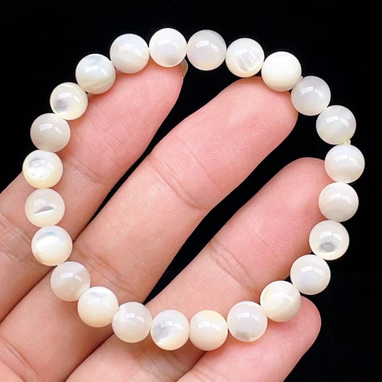 PROME 天然石【一点物】高品質・ミルキーホワイトマザーオブパール