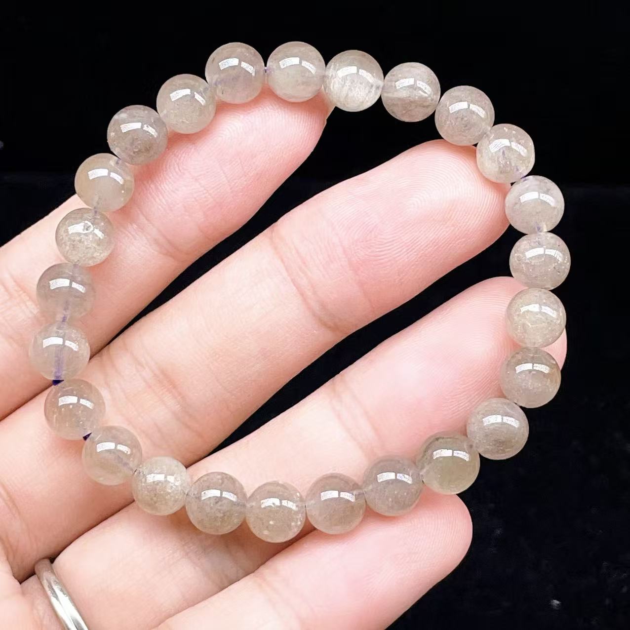 ブラックリビアングラス　ブレスレット　個性派‼️ 隕石パワーストーン❣️ PROME 天然石・一点物・高品質・激レア隕石・黒いインクリュージョン