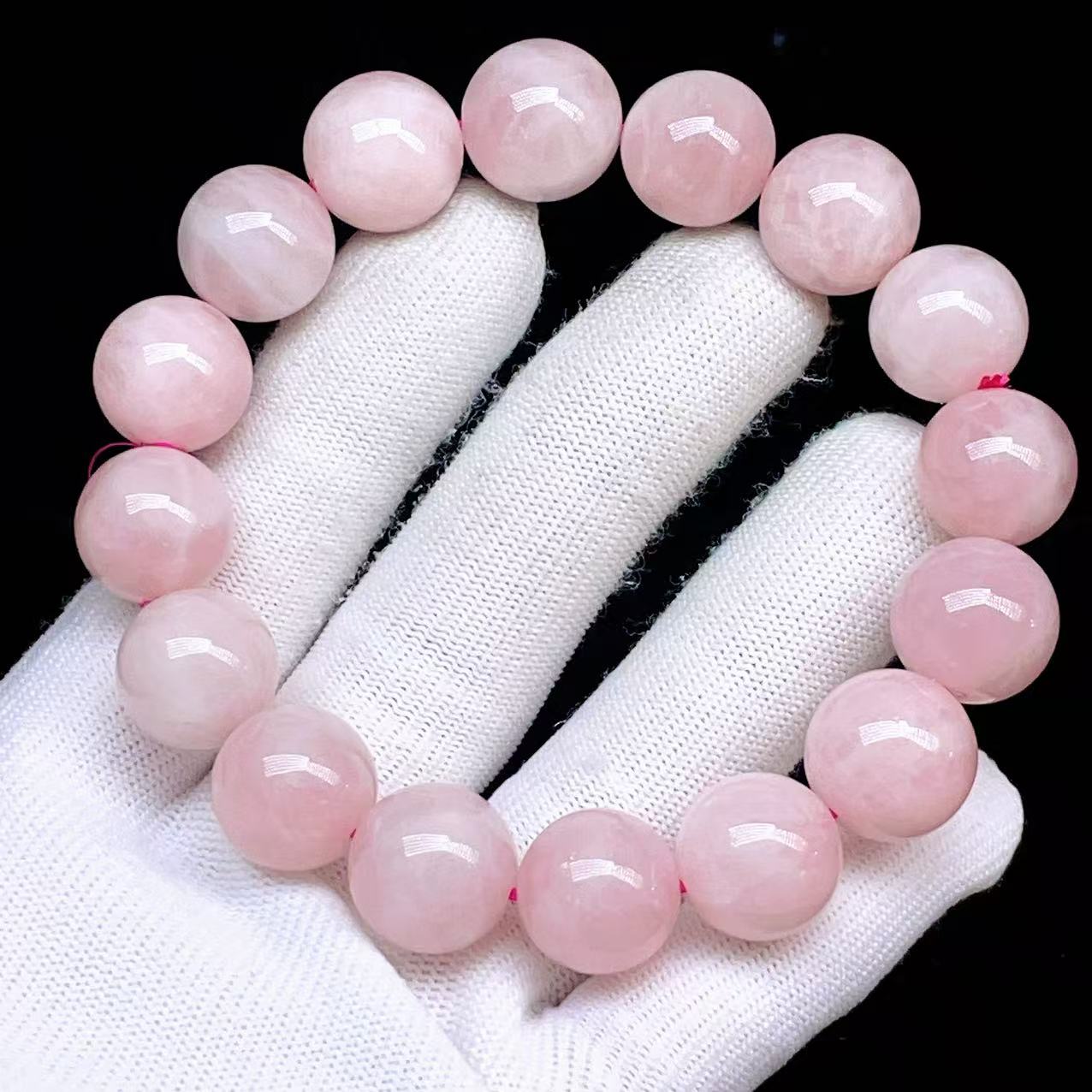 PROME 天然石 【一点物】高品質・再入荷困難・ビッグサイズ・ローズクオーツ・マダガスカル産・ブレスレット・V65242