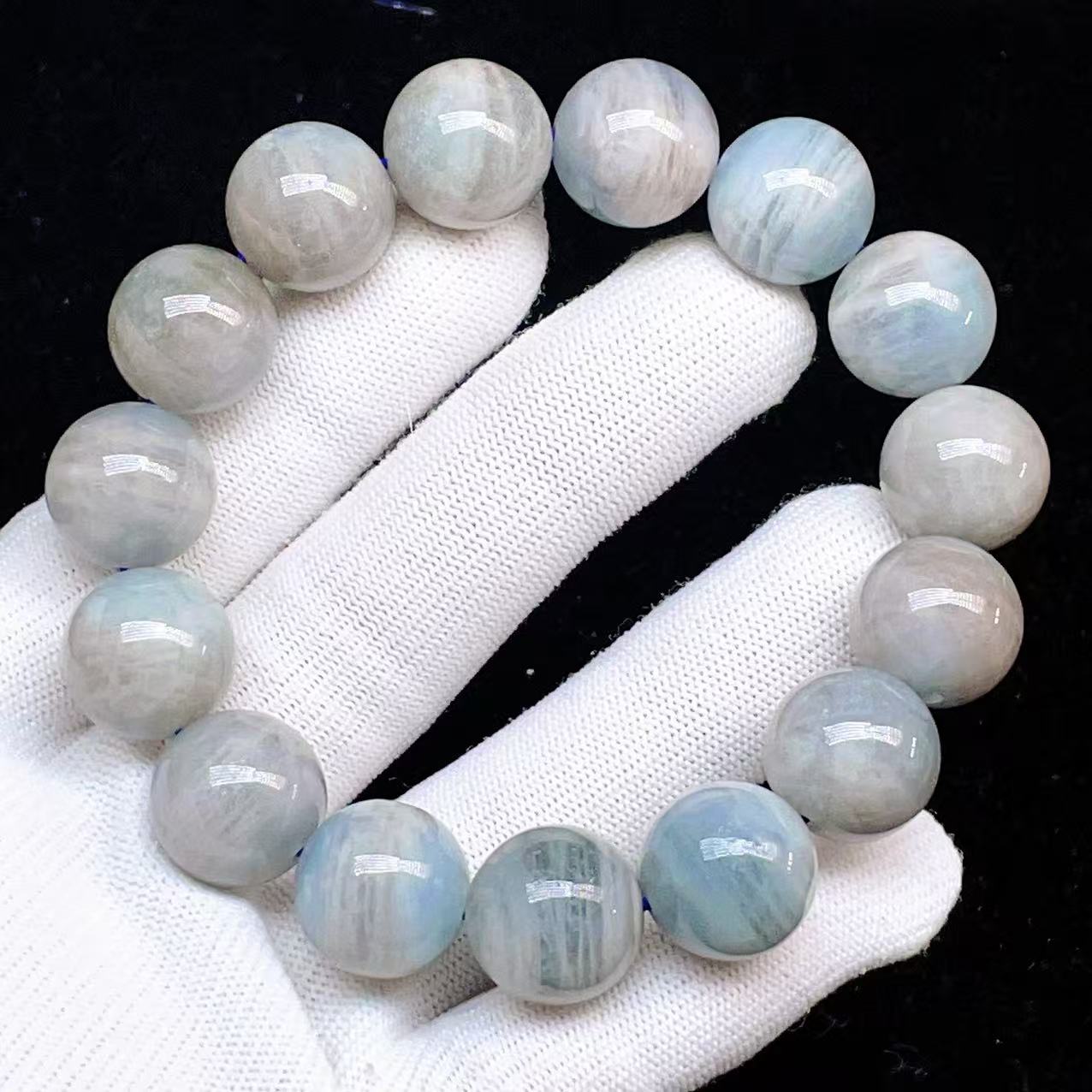 PROME 天然石 一点物・高品質・再入荷困難・特別色・モスアクアマリン・Moss Aquamarine・ブラックスターアクアマリン・ブラジル産・ブレスレット・ v65697