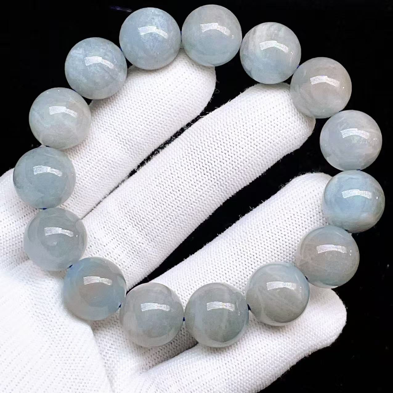 PROME 天然石 一点物・高品質・再入荷困難・特別色・モスアクアマリン・Moss Aquamarine・ブラックスターアクアマリン・ブラジル産・ブレスレット・ v65720