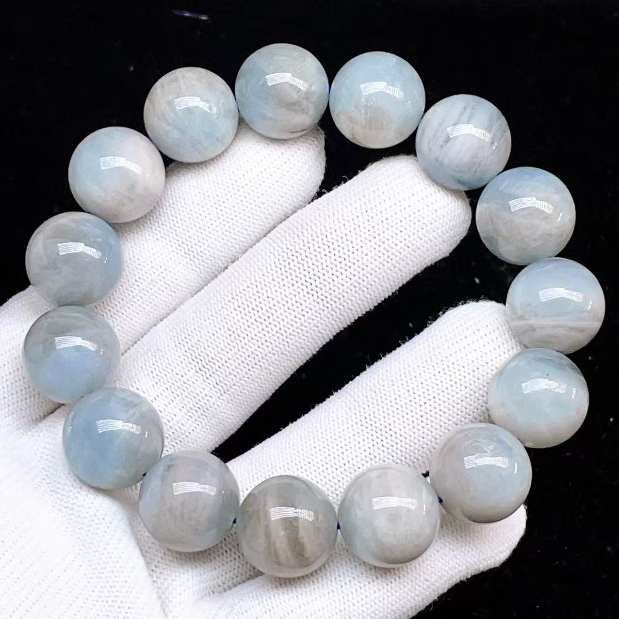 PROME 天然石 一点物・高品質・再入荷困難・特別色・モスアクアマリン・Moss Aquamarine・ブラックスターアクアマリン・ブラジル産・ブレスレット・ v65725