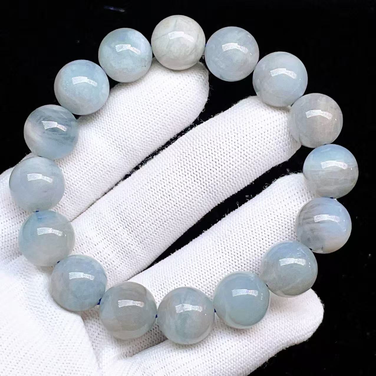 PROME 天然石 一点物・高品質・再入荷困難・特別色・モスアクアマリン・Moss Aquamarine・ブラックスターアクアマリン・ブラジル産・ブレスレット・ v65742