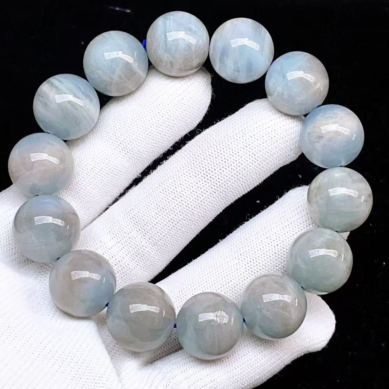 PROME 天然石 一点物・高品質・再入荷困難・特別色・モスアクアマリン・Moss Aquamarine・ブラックスターアクアマリン・ブラジル産・ブレスレット・ v65769