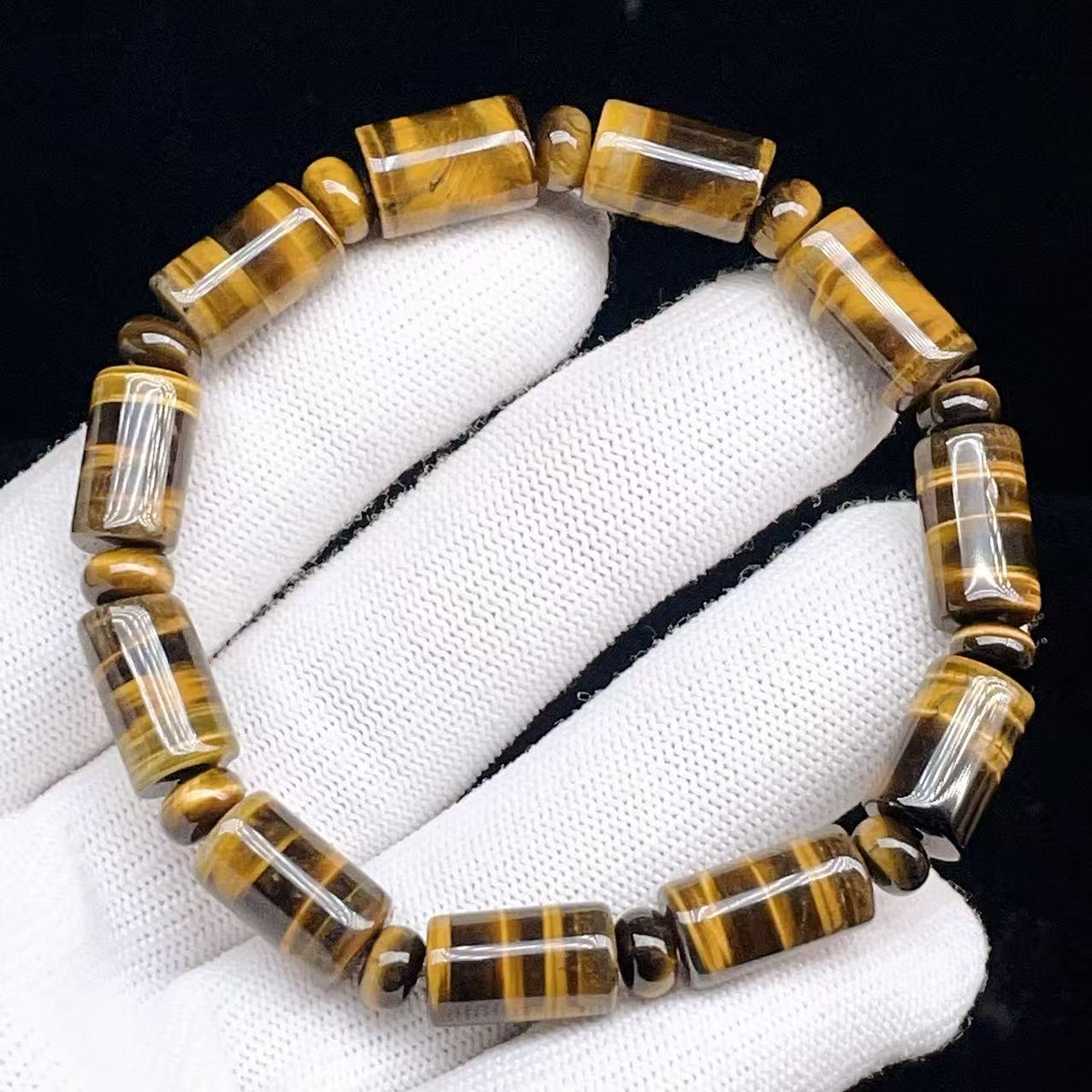 PROME 天然石【一点物】高品質・コレクターズグレード・イエロータイガーアイ・稲妻模様・南アフリカ ...