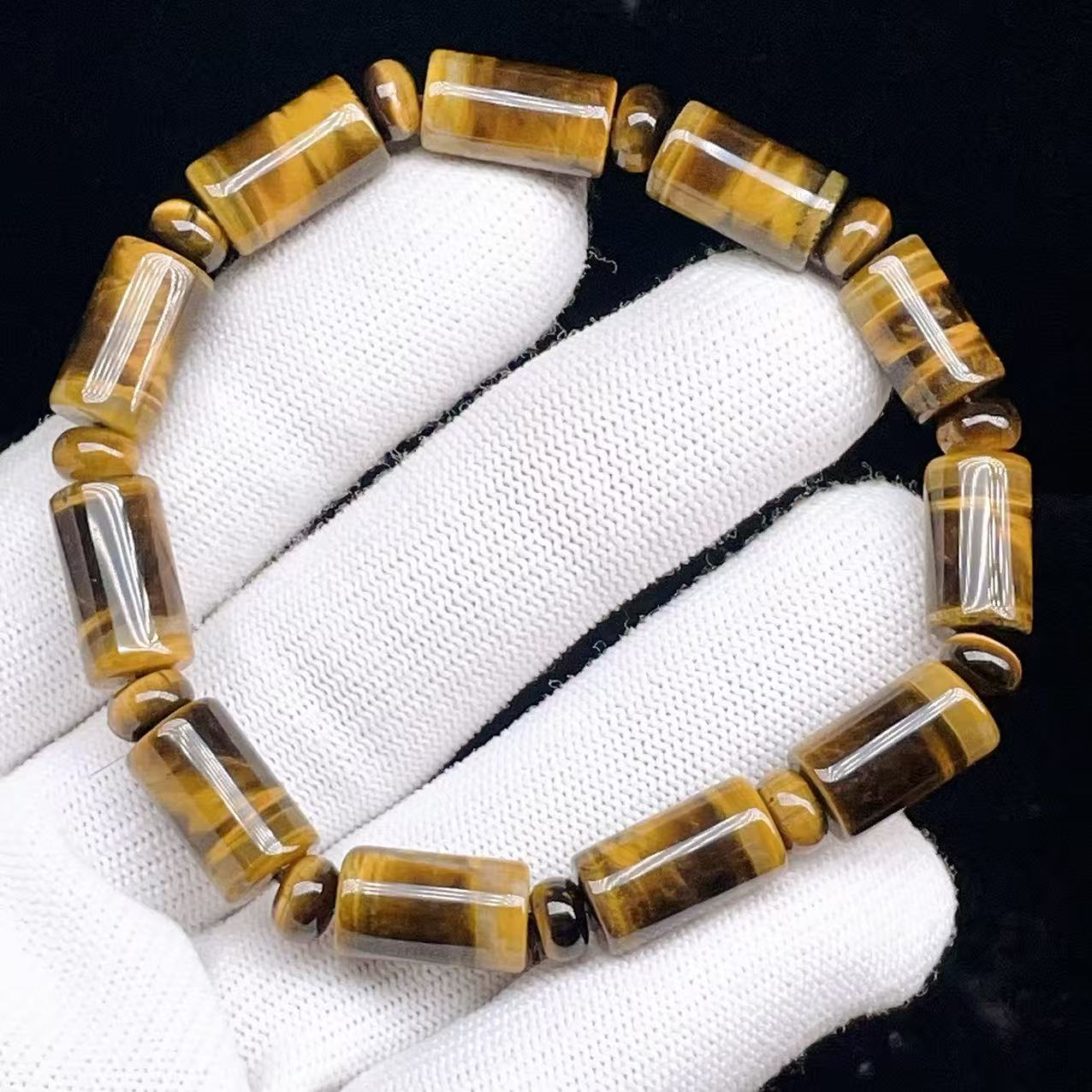 PROME 天然石【一点物】高品質・コレクターズグレード・イエロータイガーアイ・稲妻模様・南アフリカ ...