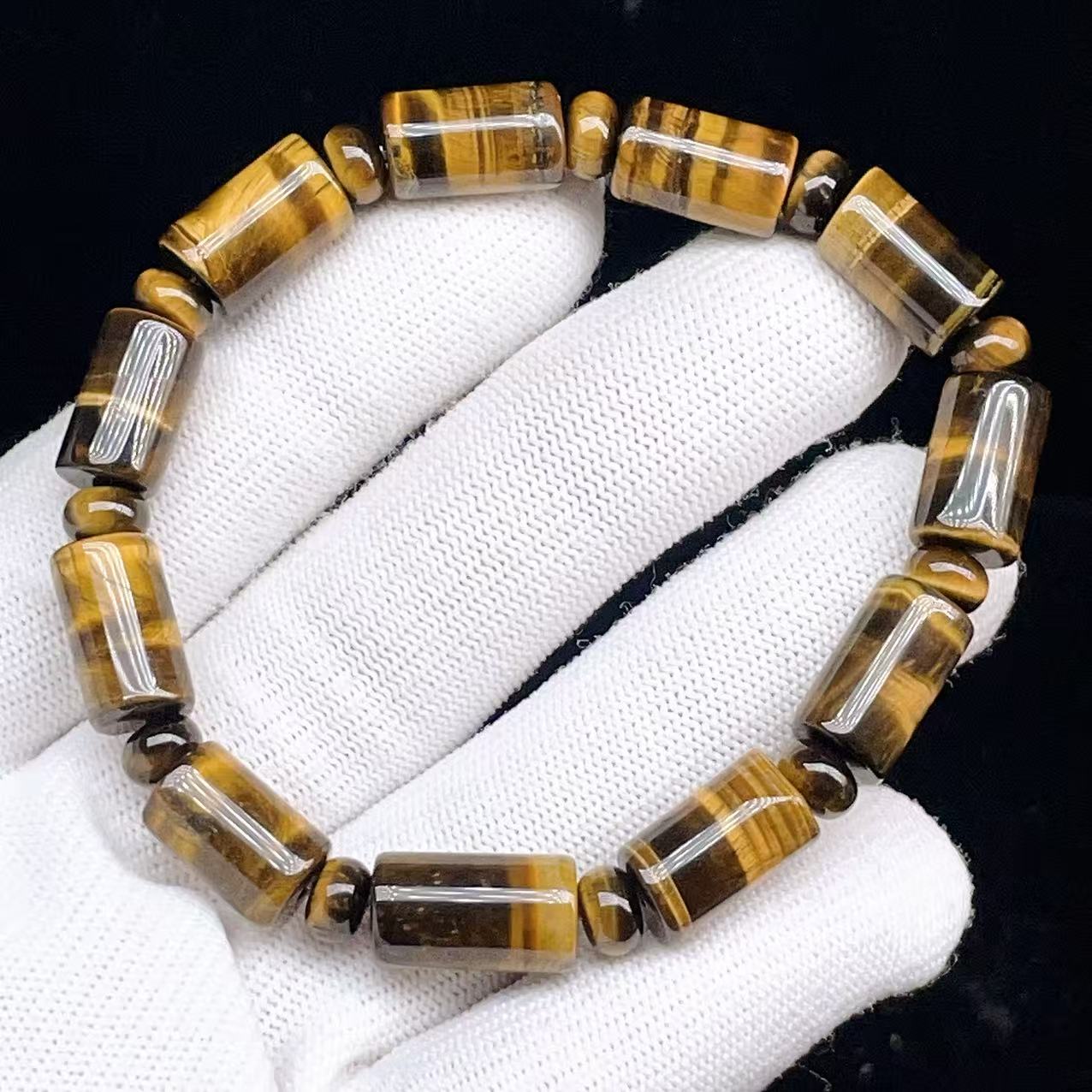 PROME 天然石【一点物】高品質・コレクターズグレード・イエロータイガーアイ・稲妻模様・南アフリカ ...