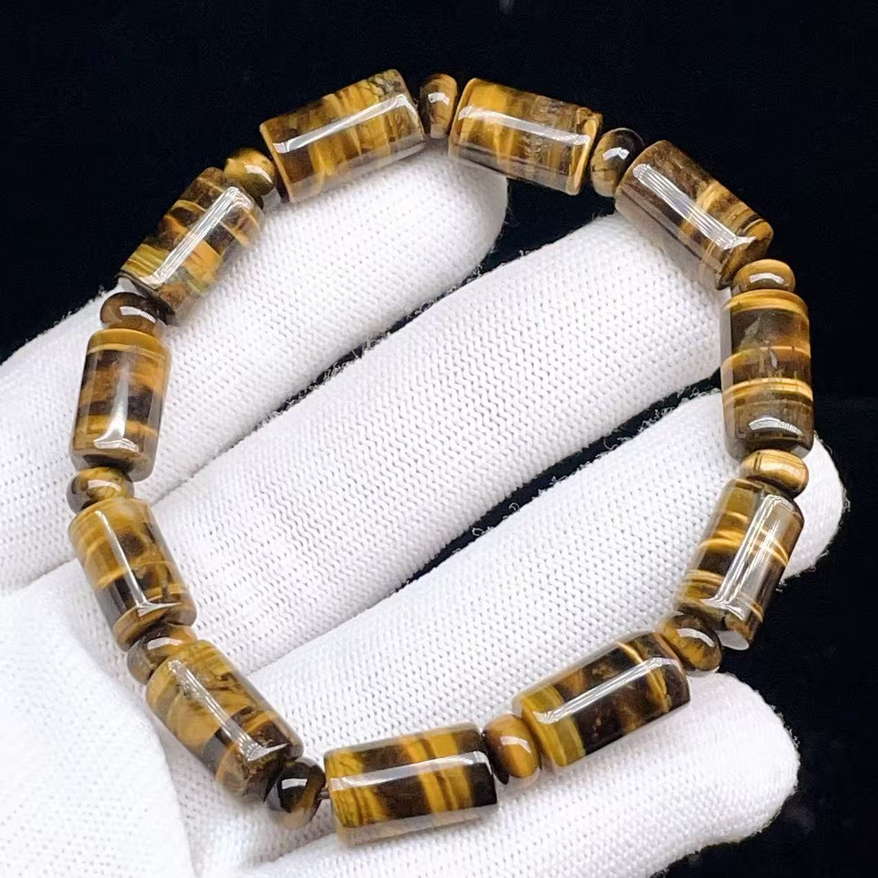 PROME 天然石【一点物】高品質・コレクターズグレード・イエロータイガーアイ・稲妻模様・南アフリカ ...