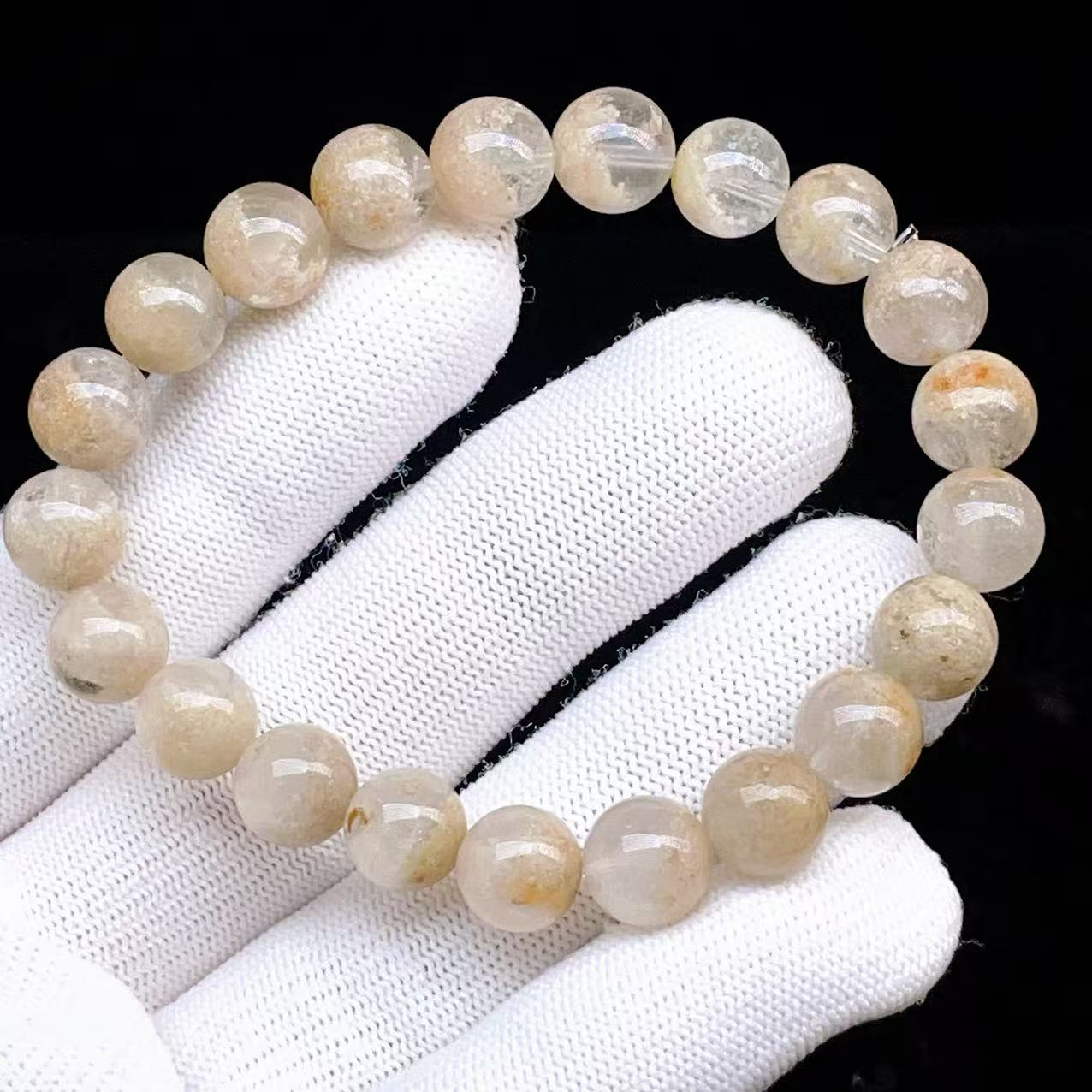 PROME 天然石【一点物】高品質・希少カラー・ゴールデンガーデンクォーツ・庭園水晶・ブラジル産・ブレスレット ・V66252