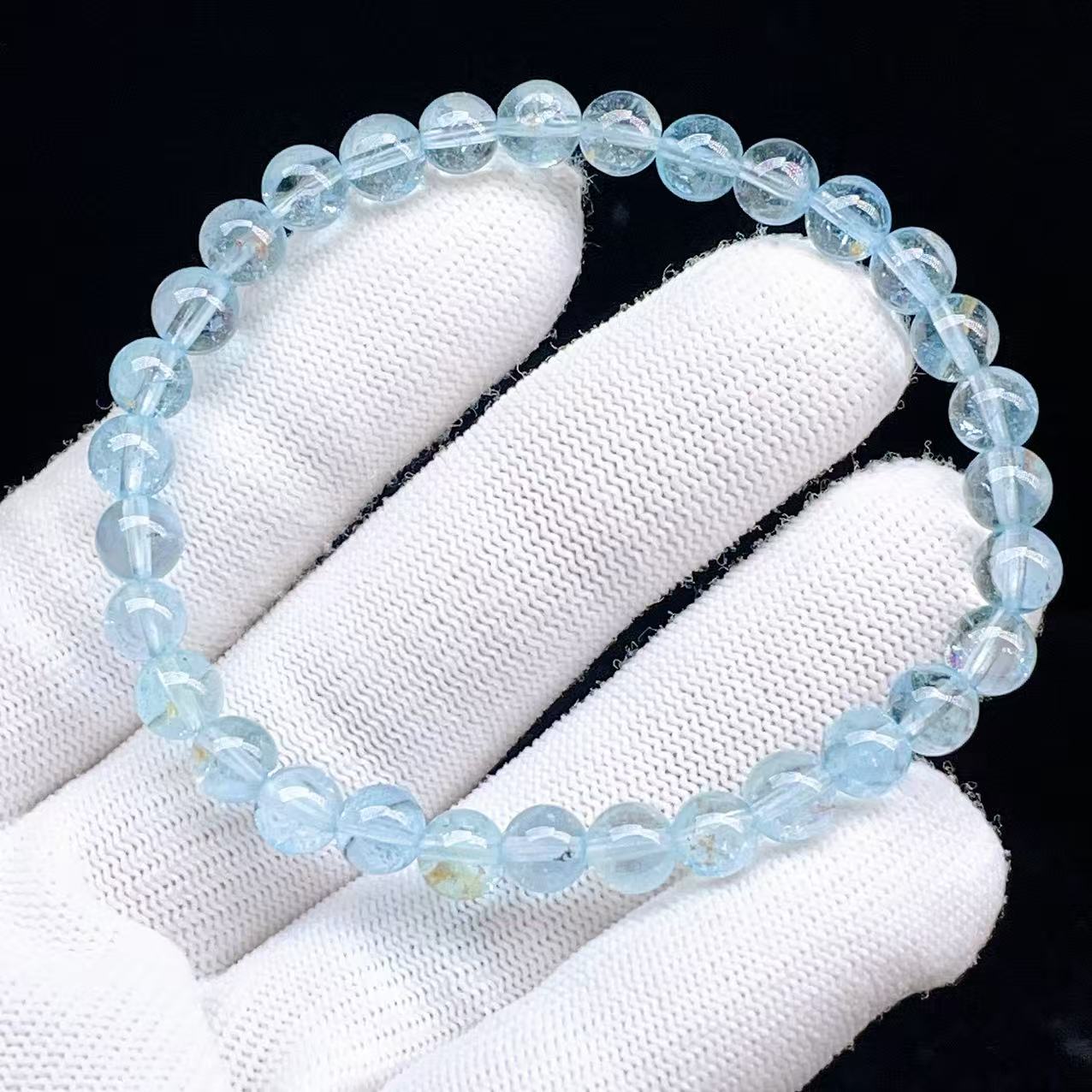 PROME 天然石【一点物】宝石質・高品質・ブルートパーズ・スイストパーズ・スカイブルートパーズ・スリランカ産・ブレスレット ・ V67759